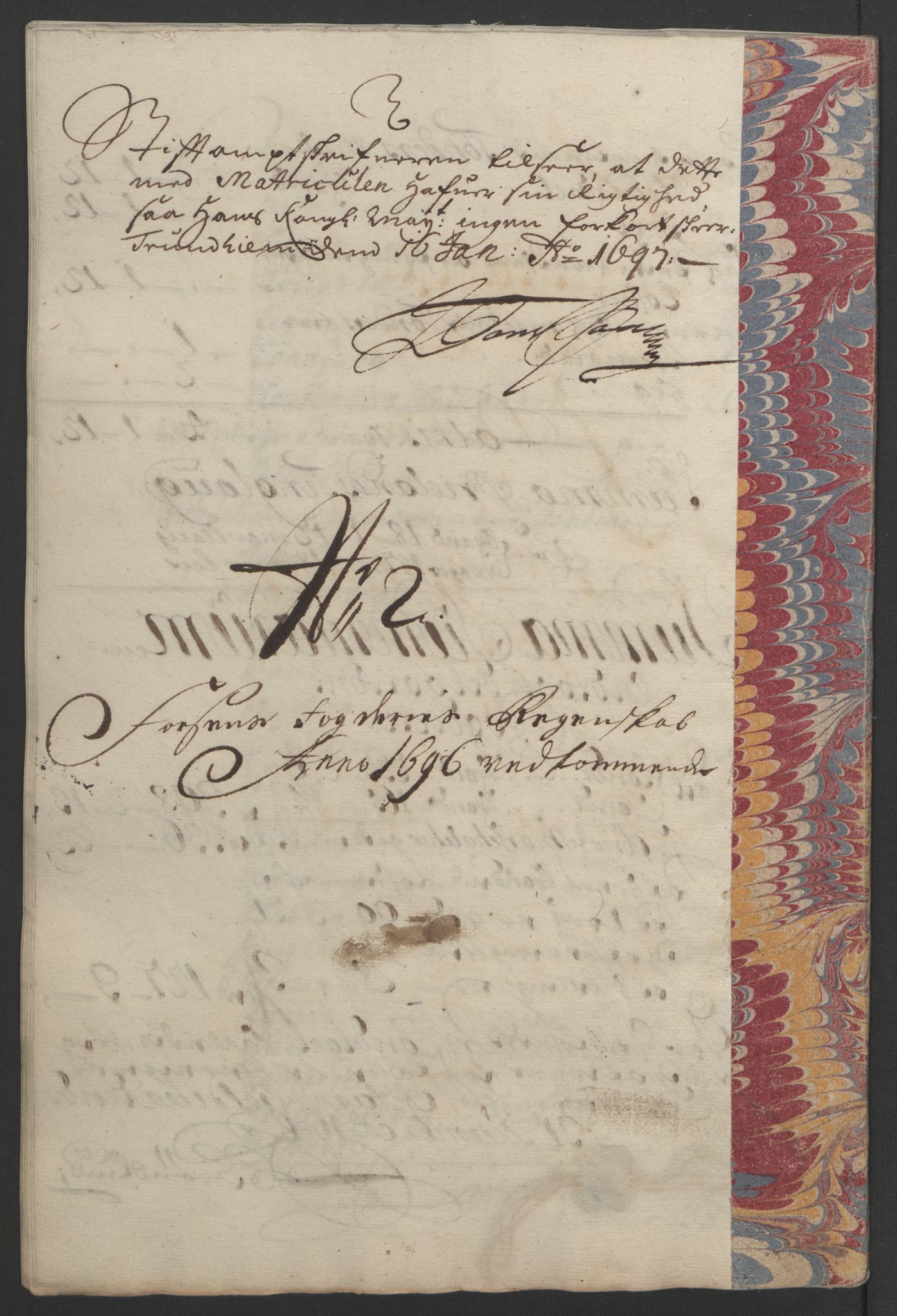 Rentekammeret inntil 1814, Reviderte regnskaper, Fogderegnskap, RA/EA-4092/R57/L3851: Fogderegnskap Fosen, 1695-1696, p. 240