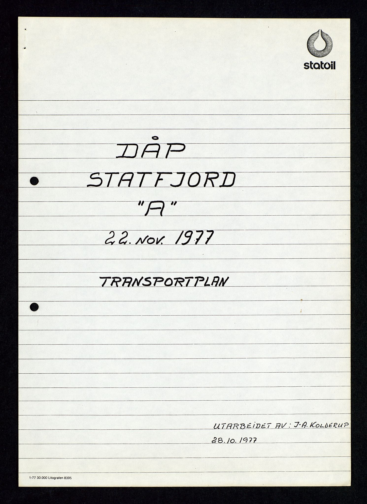 Pa 1339 - Statoil ASA, SAST/A-101656/0001/D/Dm/L0340: Sak- og korrespondanse, 1977-1982, p. 116