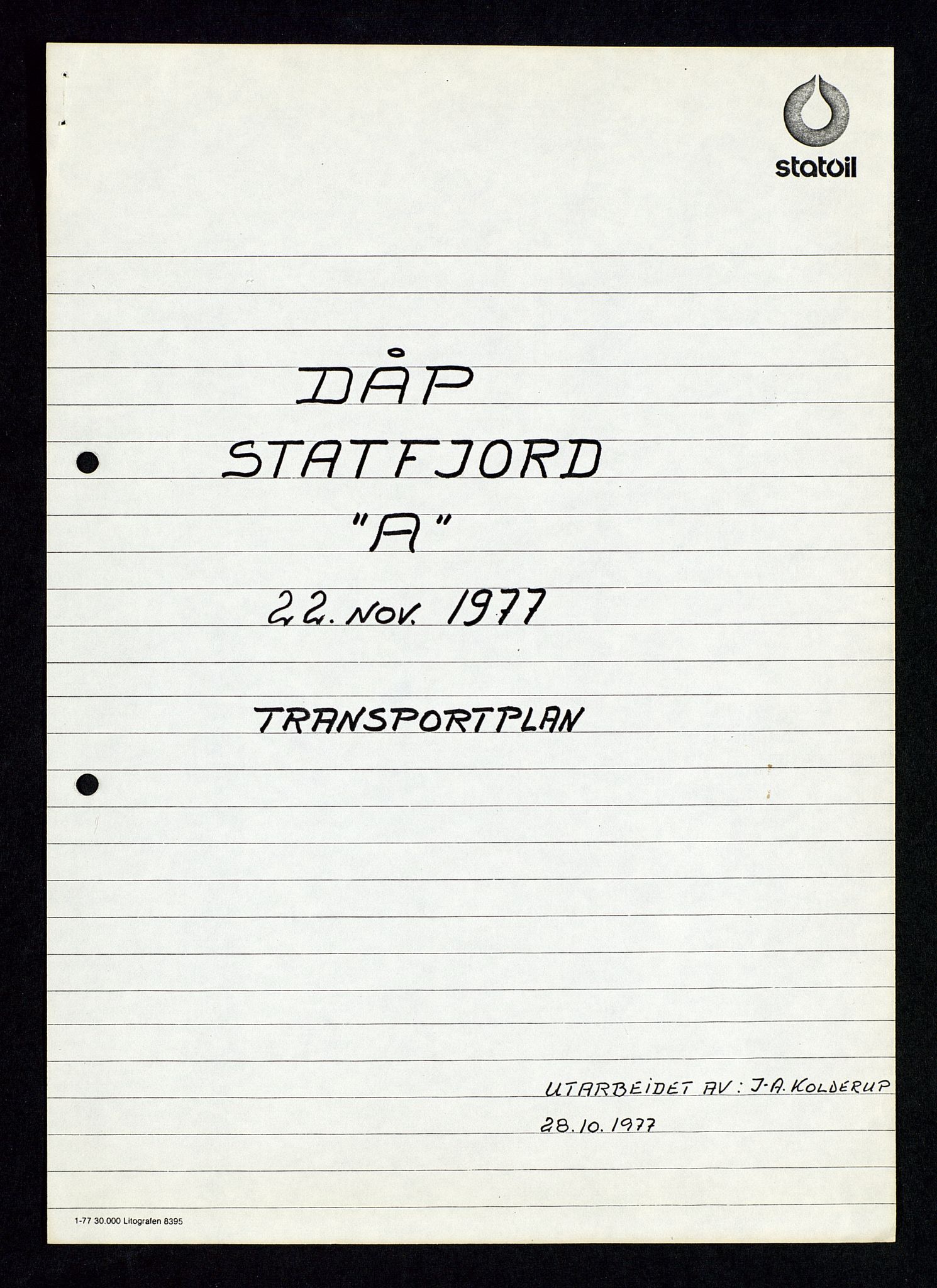 Pa 1339 - Statoil ASA, AV/SAST-A-101656/0001/D/Dm/L0340: Sak- og korrespondanse, 1977-1982, p. 116