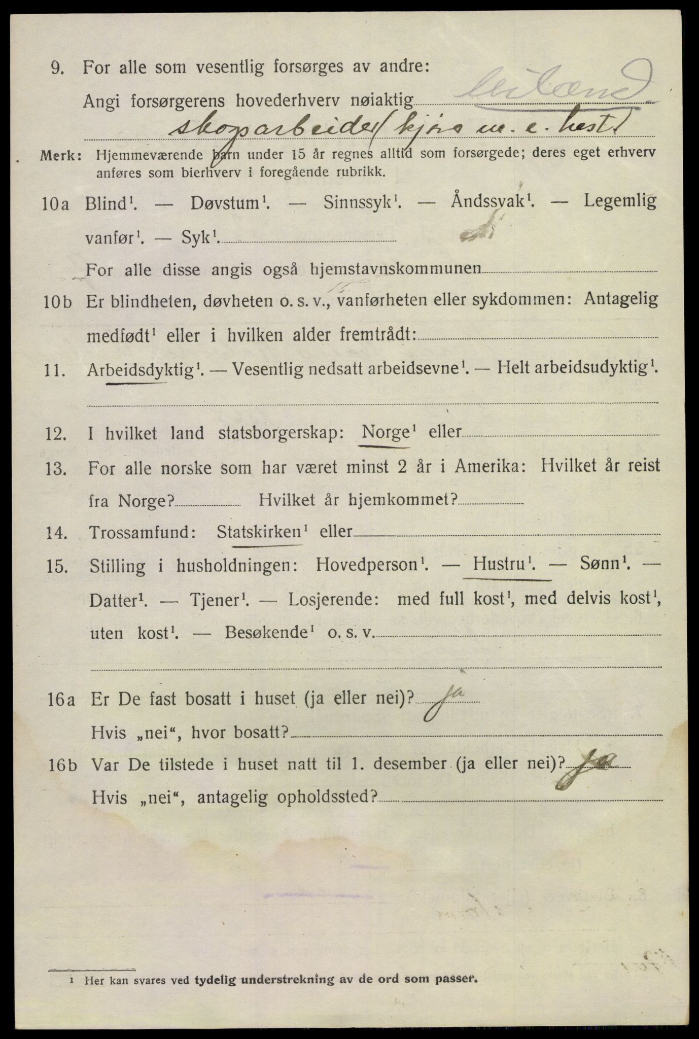 SAKO, 1920 census for Lunde, 1920, p. 5224
