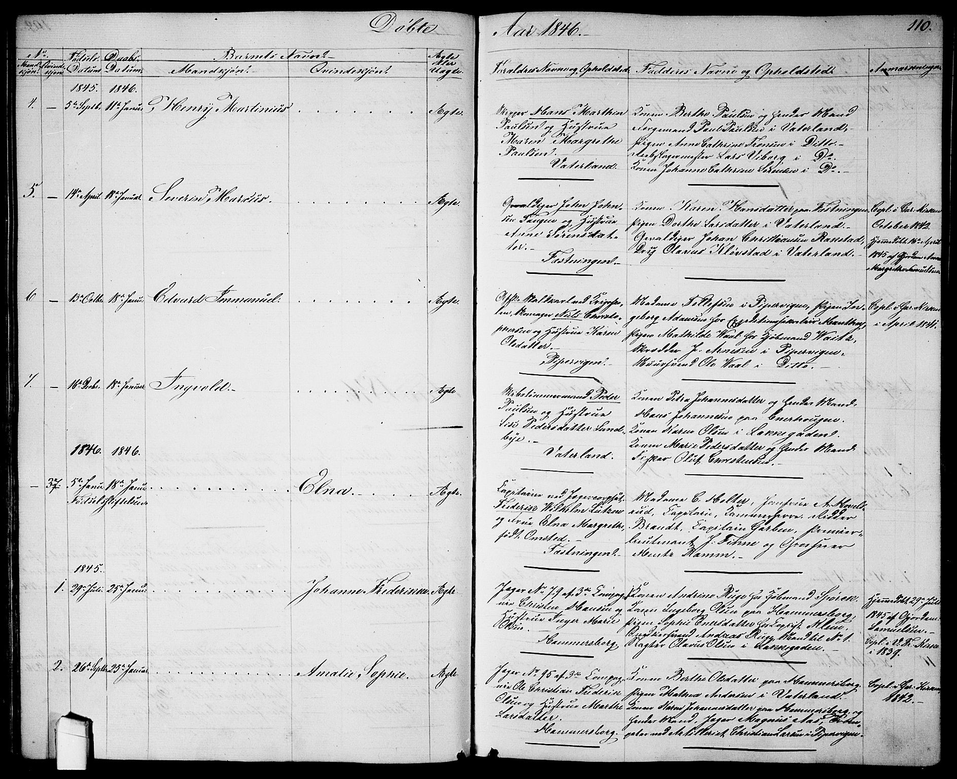 Garnisonsmenigheten Kirkebøker, SAO/A-10846/G/Ga/L0005: Parish register (copy) no. 5, 1841-1860, p. 110