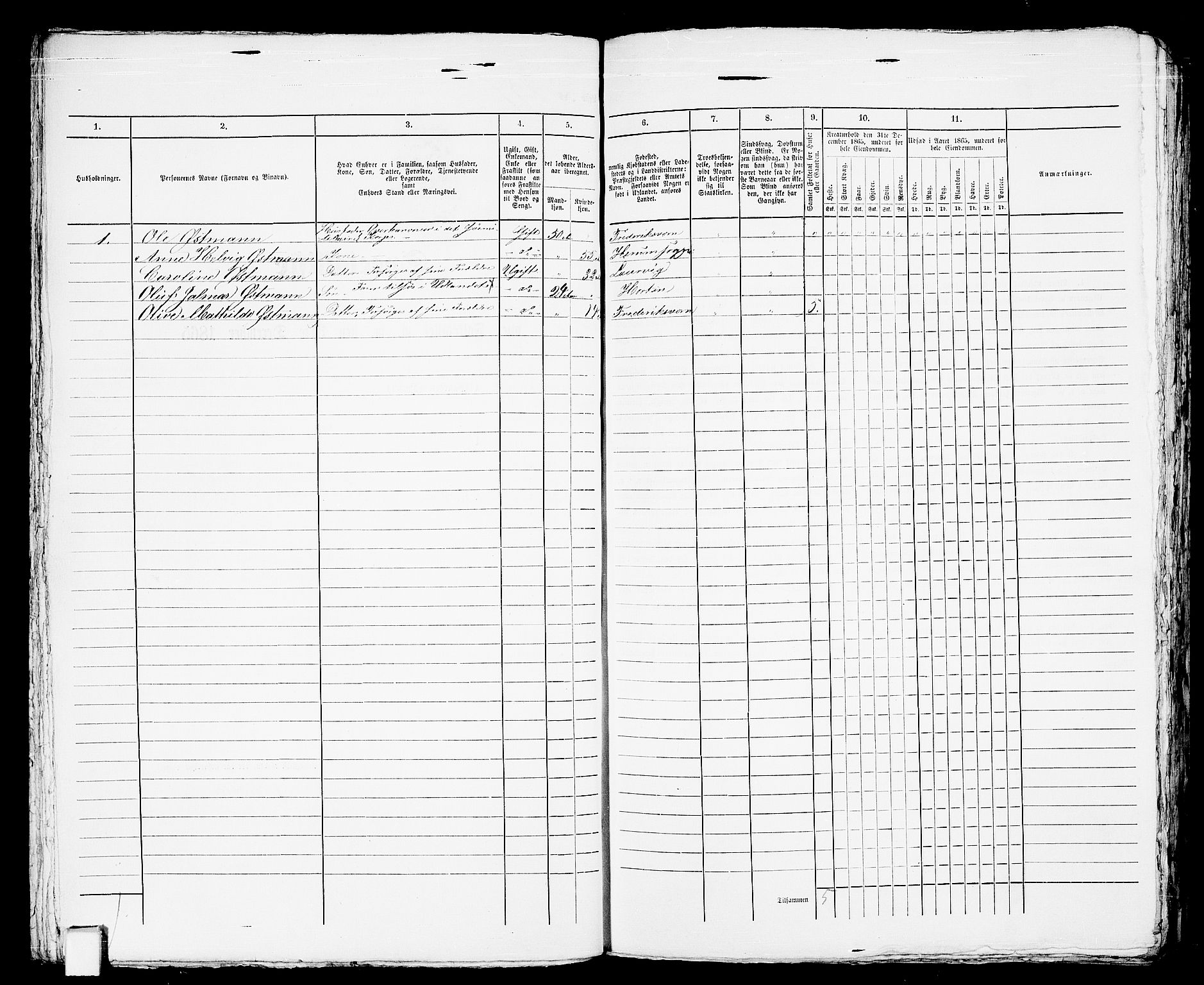 RA, 1865 census for Horten, 1865, p. 551