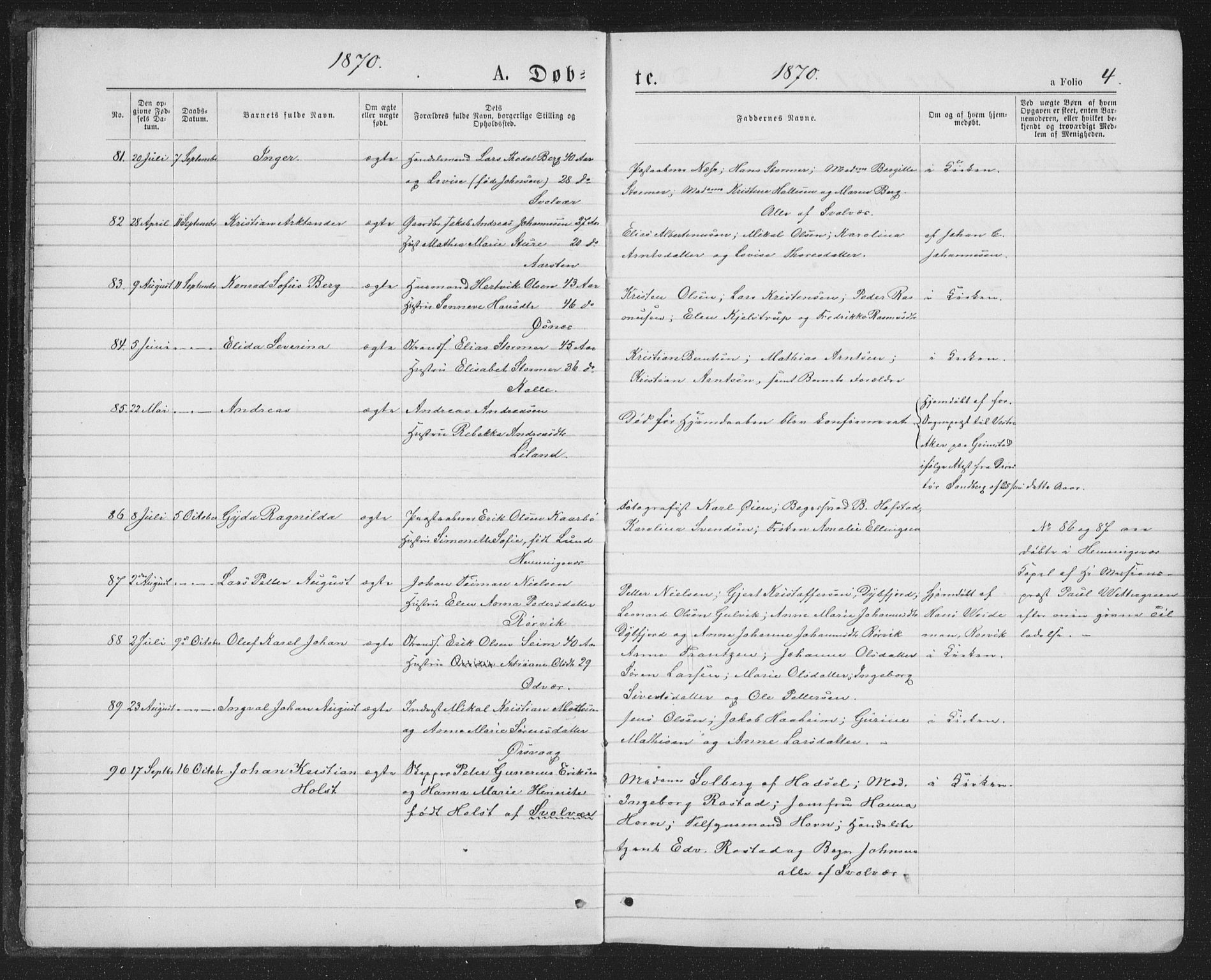 Ministerialprotokoller, klokkerbøker og fødselsregistre - Nordland, AV/SAT-A-1459/874/L1074: Parish register (copy) no. 874C03, 1870-1876, p. 4