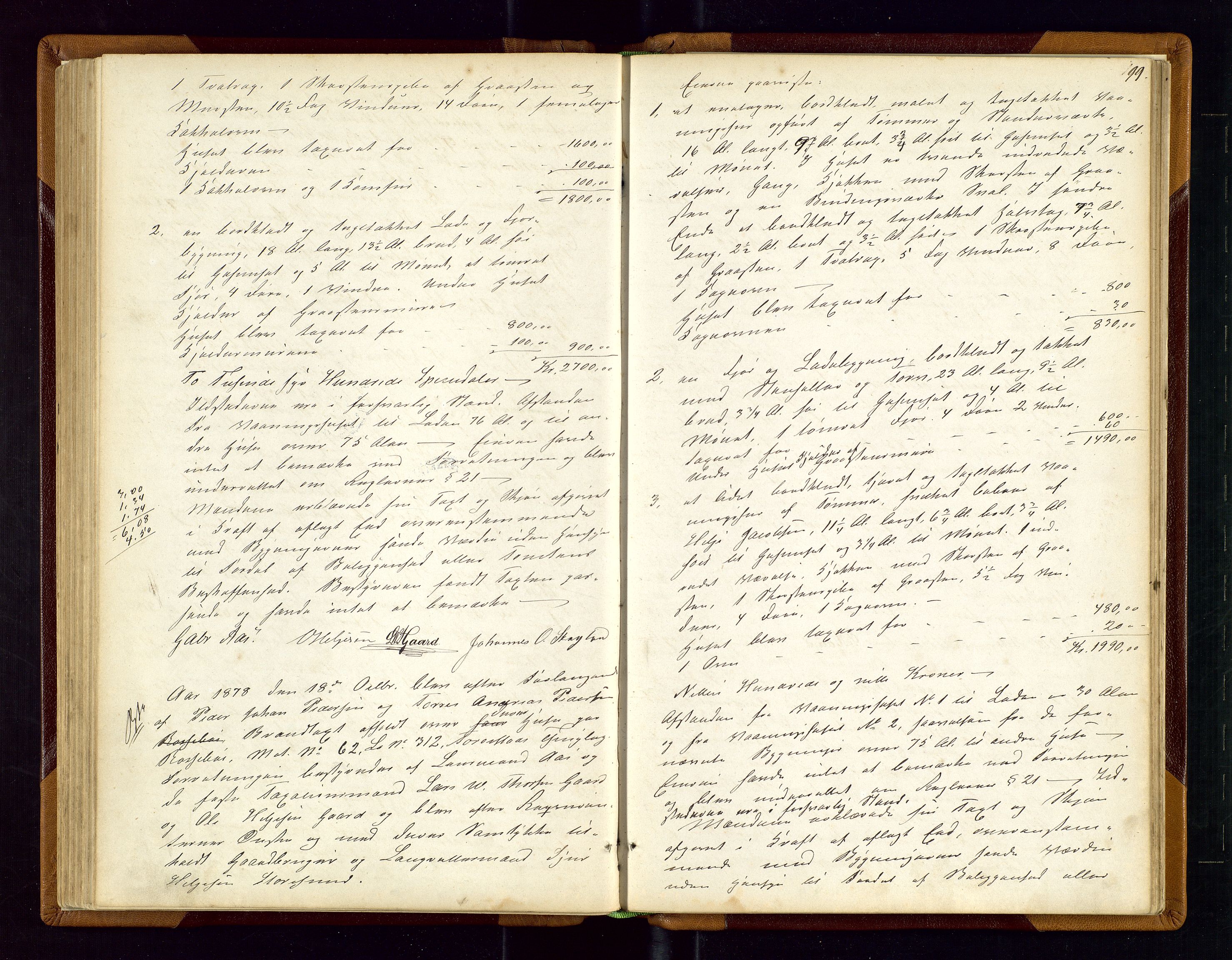 Torvestad lensmannskontor, AV/SAST-A-100307/1/Goa/L0001: "Brandtaxationsprotokol for Torvestad Thinglag", 1867-1883, p. 98b-99a