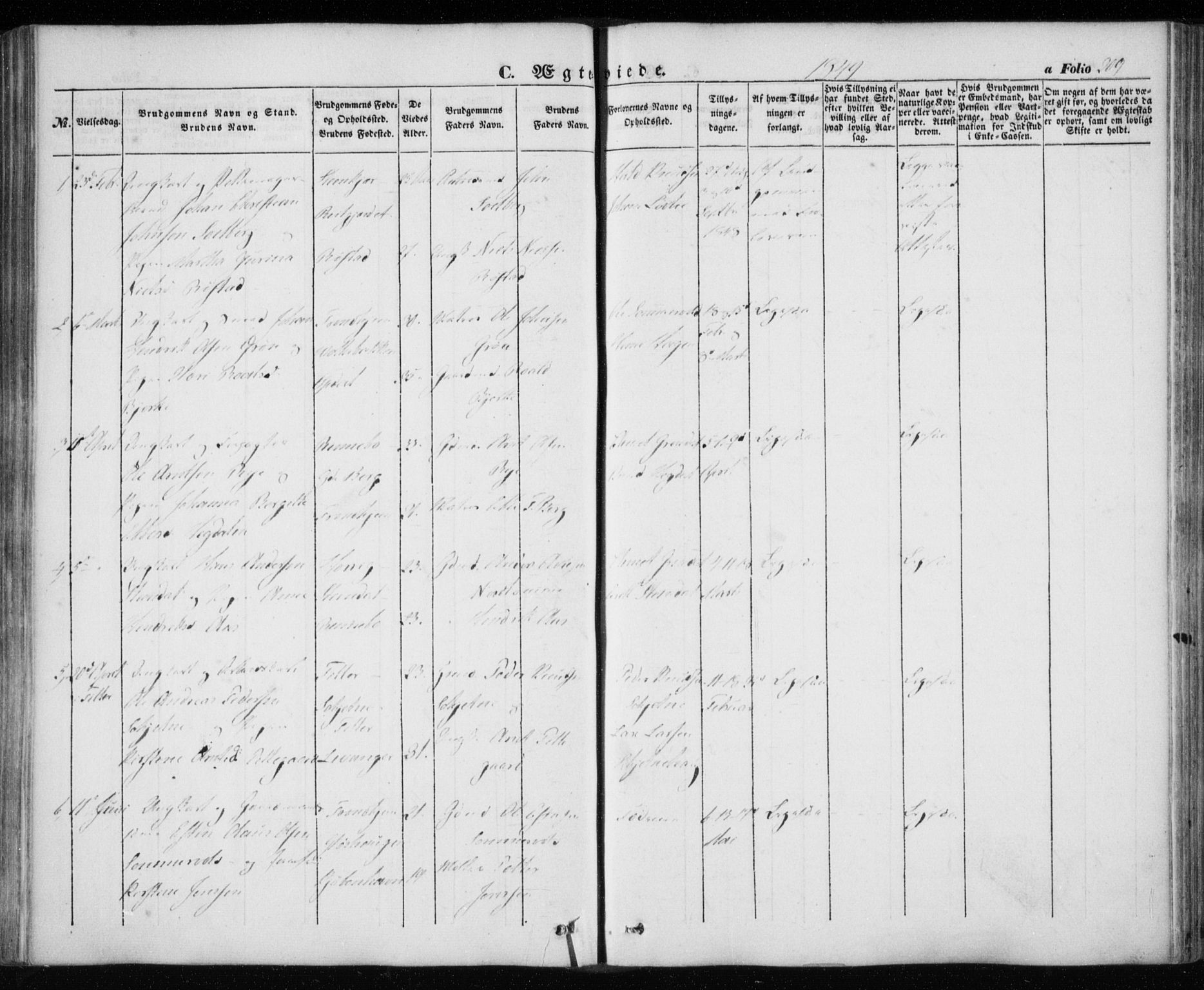 Ministerialprotokoller, klokkerbøker og fødselsregistre - Sør-Trøndelag, AV/SAT-A-1456/606/L0291: Parish register (official) no. 606A06, 1848-1856, p. 209