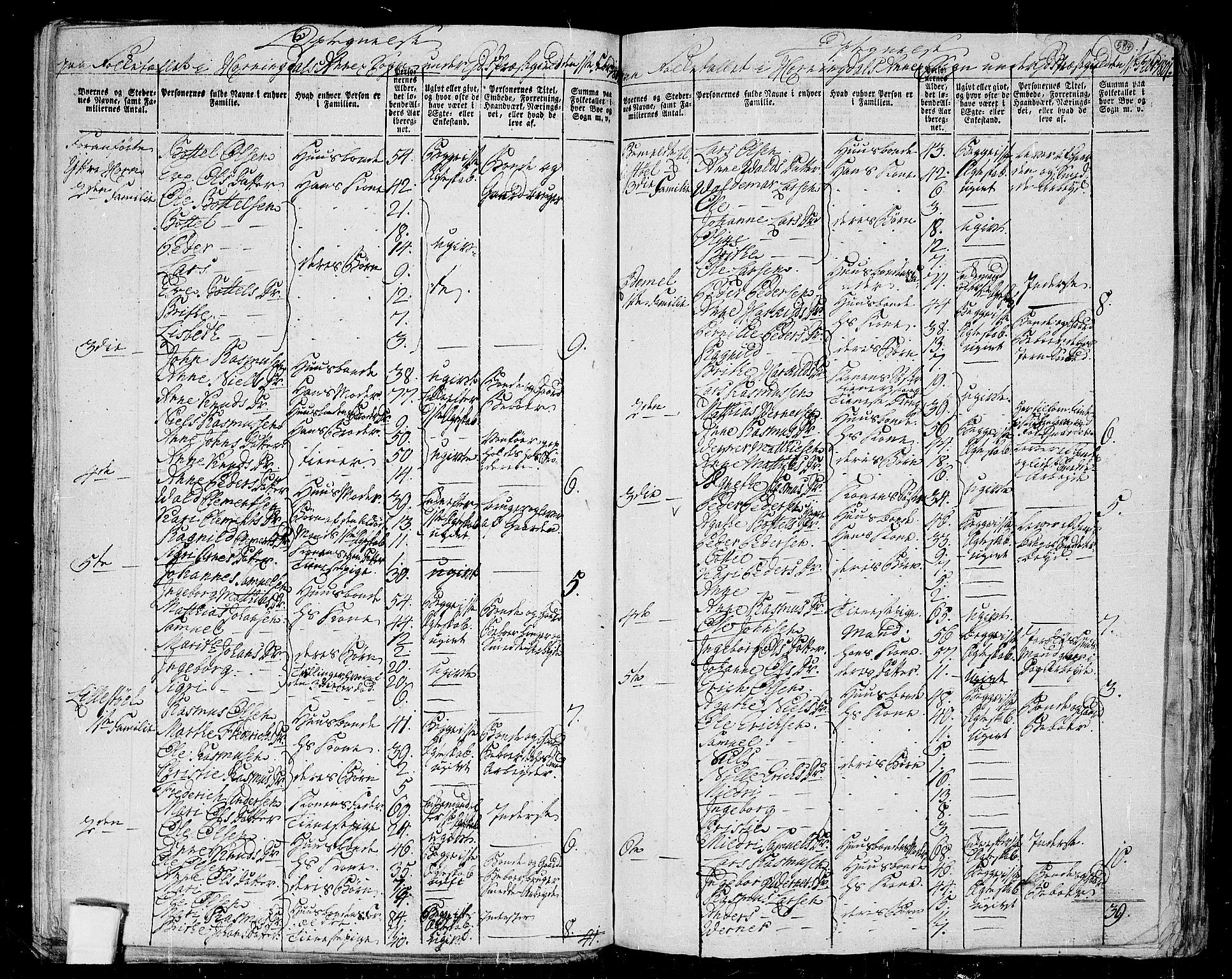 RA, 1801 census for 1443P Eid, 1801, p. 583b-584a