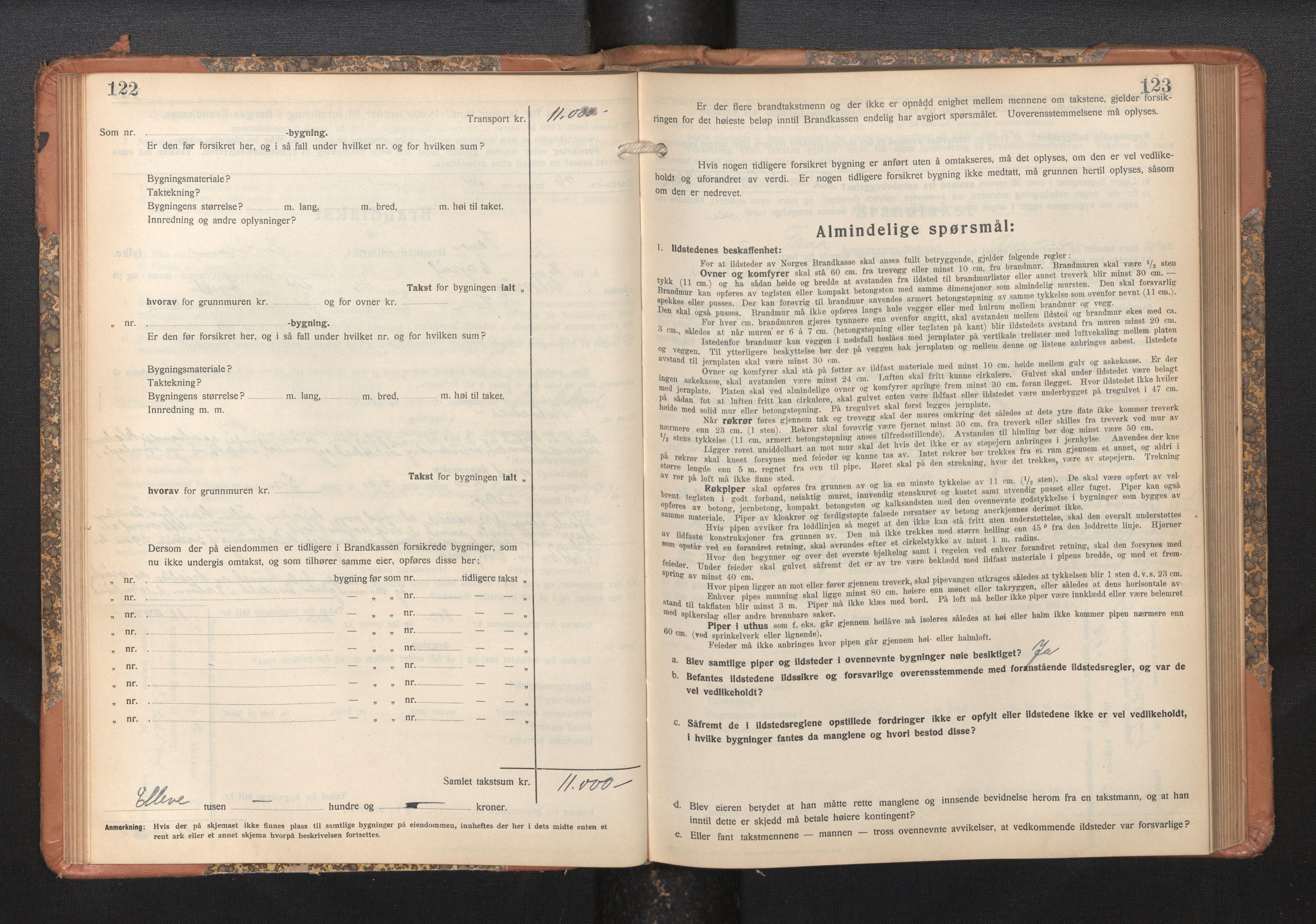 Lensmannen i Fana, AV/SAB-A-31801/0012/L0024: Branntakstprotokoll skjematakst, 1935-1948, p. 122-123