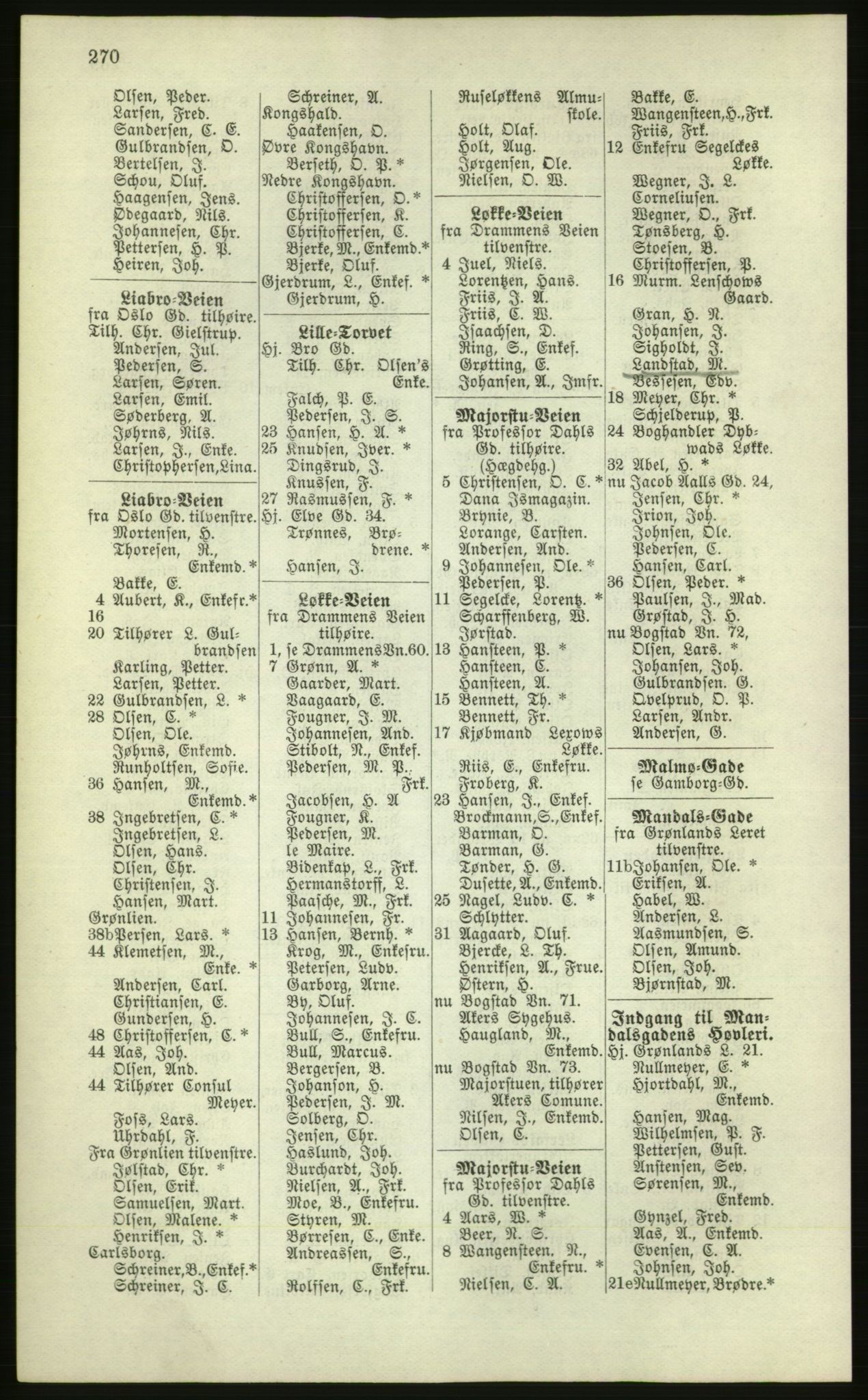 Kristiania/Oslo adressebok, PUBL/-, 1881, p. 270