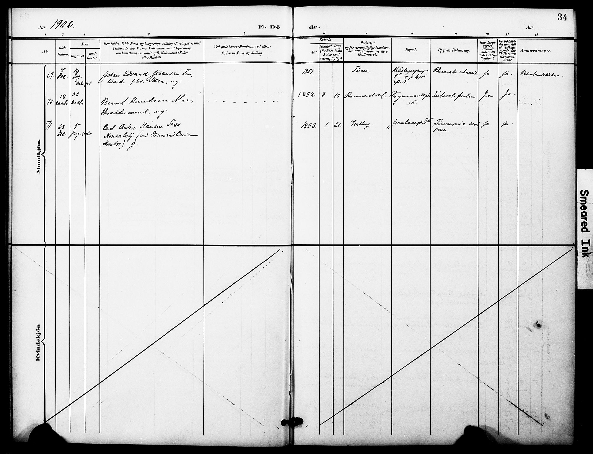 Oslo domkirke Kirkebøker, AV/SAO-A-10752/F/Fa/L0036: Parish register (official) no. 36, 1901-1919, p. 34