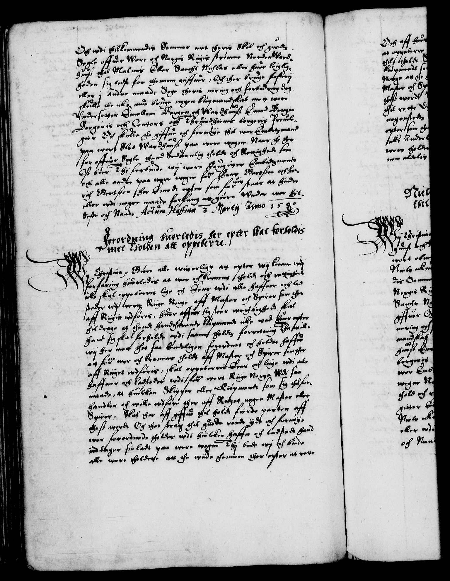 Danske Kanselli 1572-1799, RA/EA-3023/F/Fc/Fca/Fcaa/L0002: Norske registre (mikrofilm), 1588-1596, p. 77b