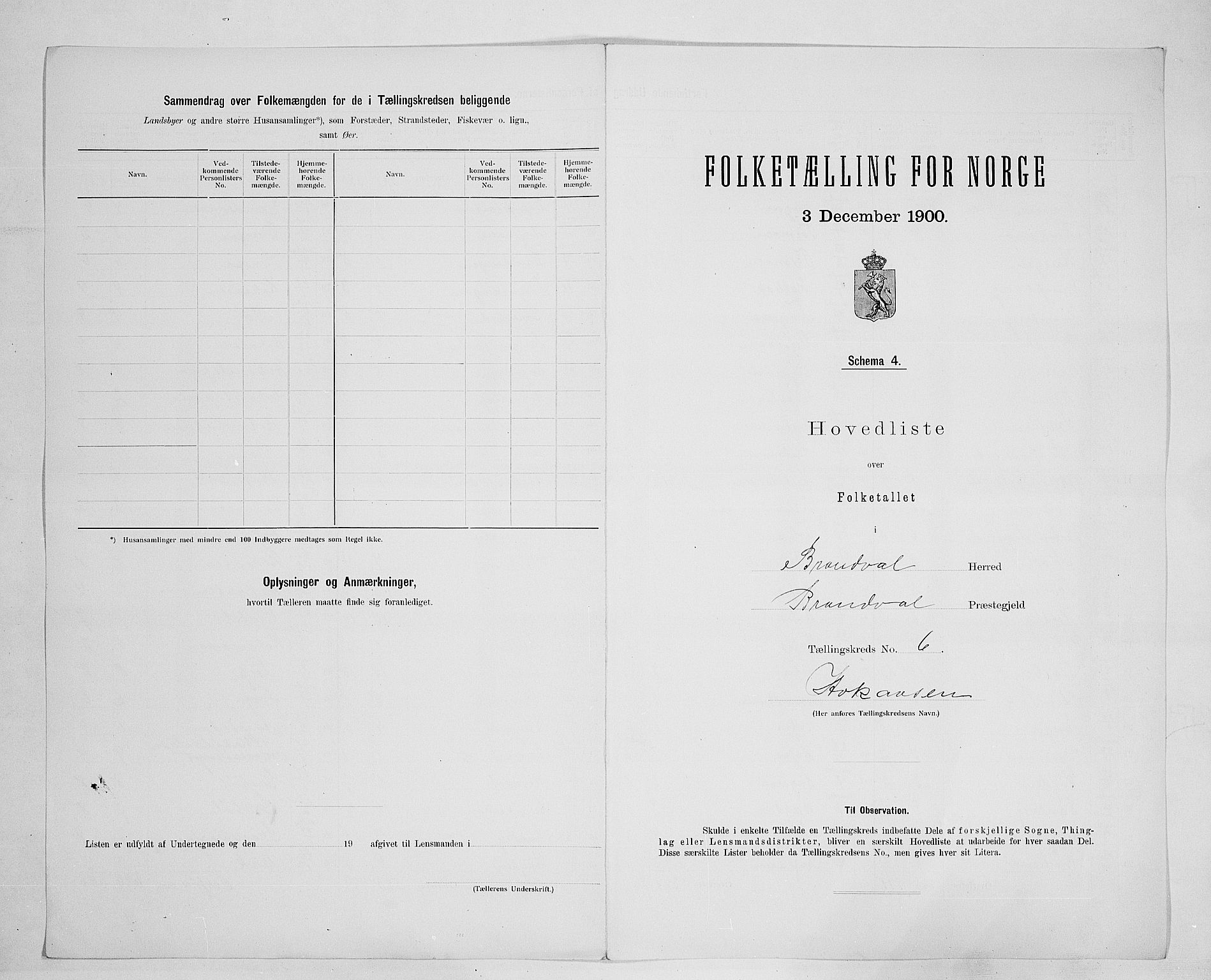 SAH, 1900 census for Brandval, 1900, p. 25