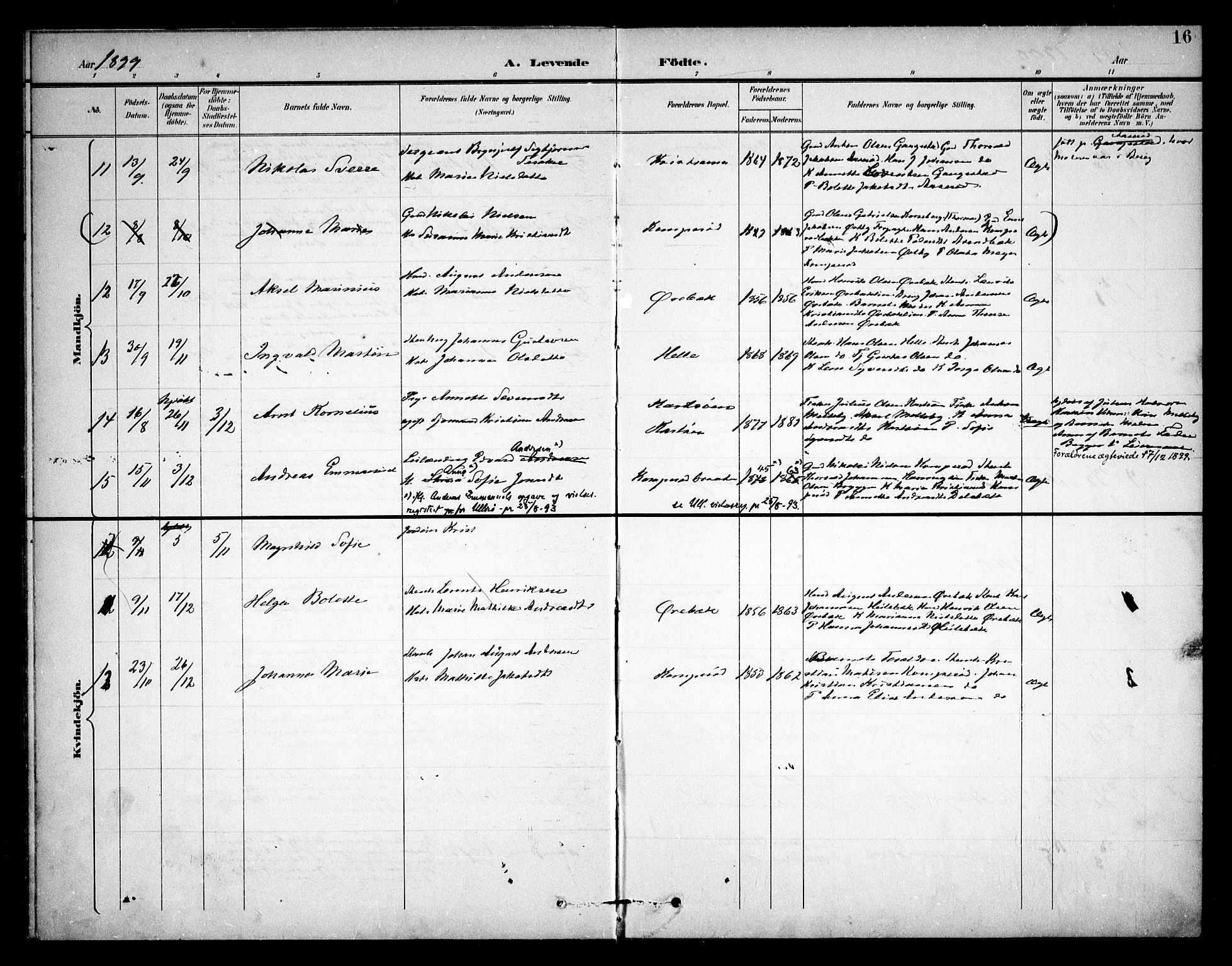 Skjeberg prestekontor Kirkebøker, AV/SAO-A-10923/F/Fb/L0002: Parish register (official) no. II 2, 1895-1910, p. 16