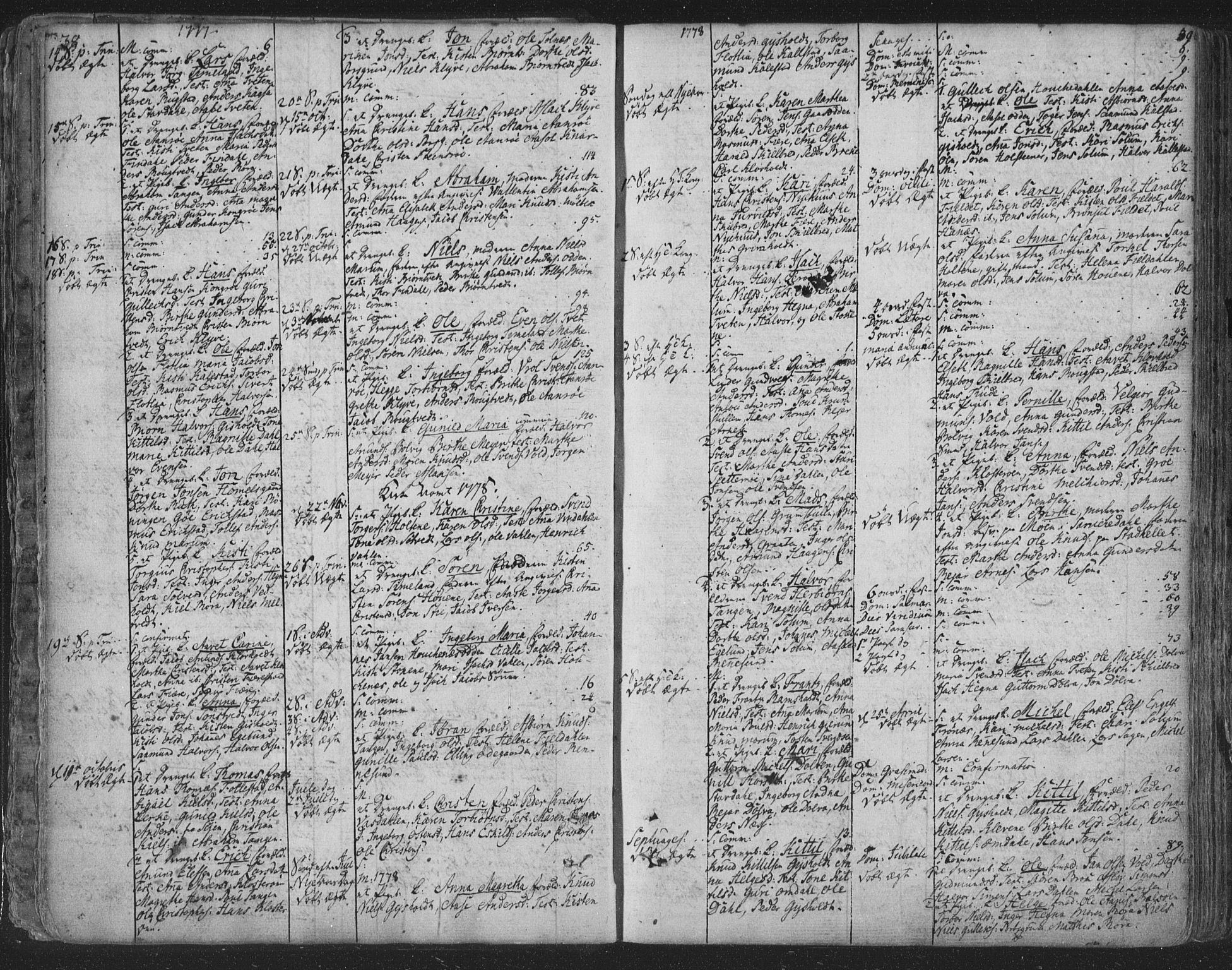 Solum kirkebøker, SAKO/A-306/F/Fa/L0003: Parish register (official) no. I 3, 1761-1814, p. 38-39