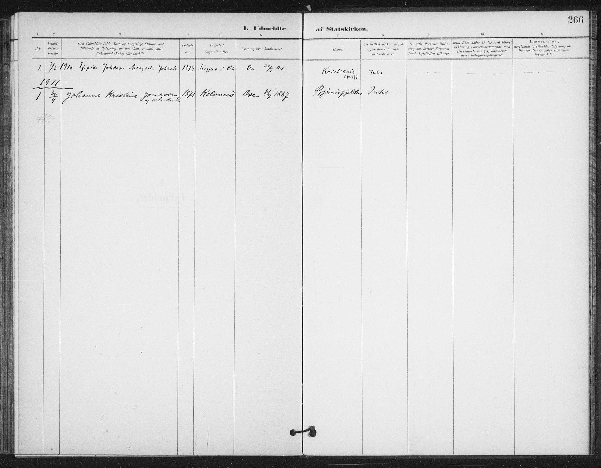 Ministerialprotokoller, klokkerbøker og fødselsregistre - Sør-Trøndelag, SAT/A-1456/658/L0723: Parish register (official) no. 658A02, 1897-1912, p. 266