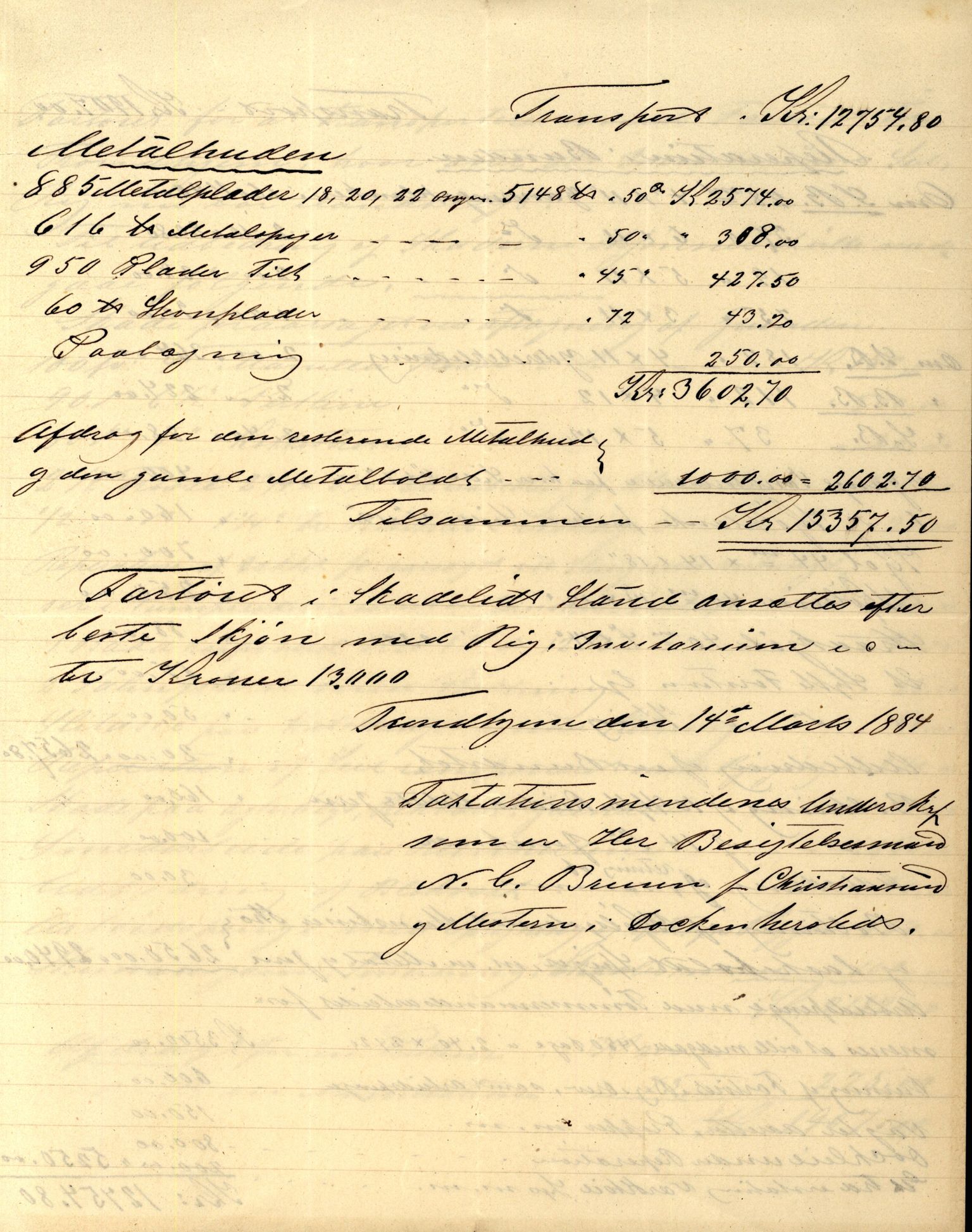 Pa 63 - Østlandske skibsassuranceforening, VEMU/A-1079/G/Ga/L0017/0011: Havaridokumenter / Andover, Amicitia, Bratsberg, Ganger Rolf, 1884, p. 113