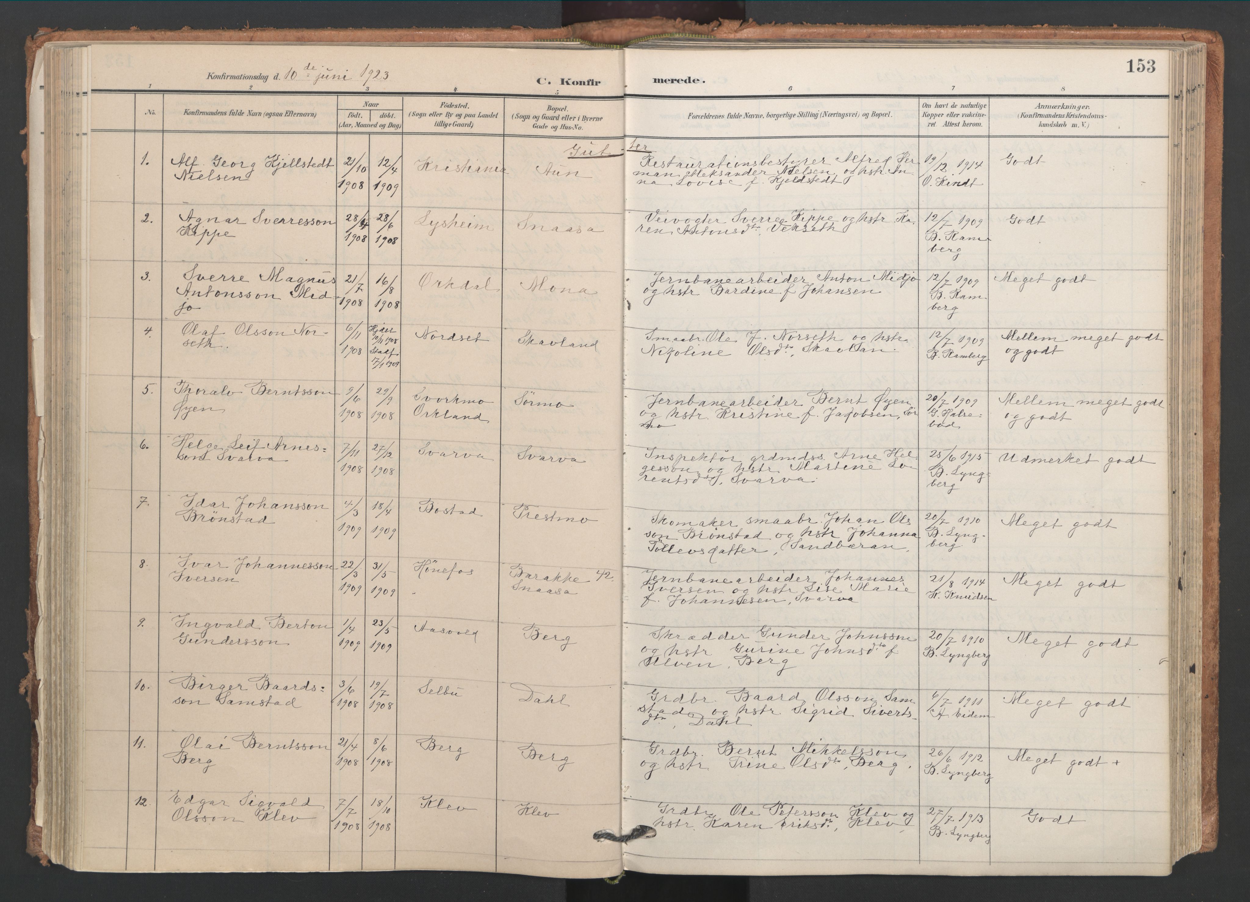 Ministerialprotokoller, klokkerbøker og fødselsregistre - Nord-Trøndelag, AV/SAT-A-1458/749/L0477: Parish register (official) no. 749A11, 1902-1927, p. 153