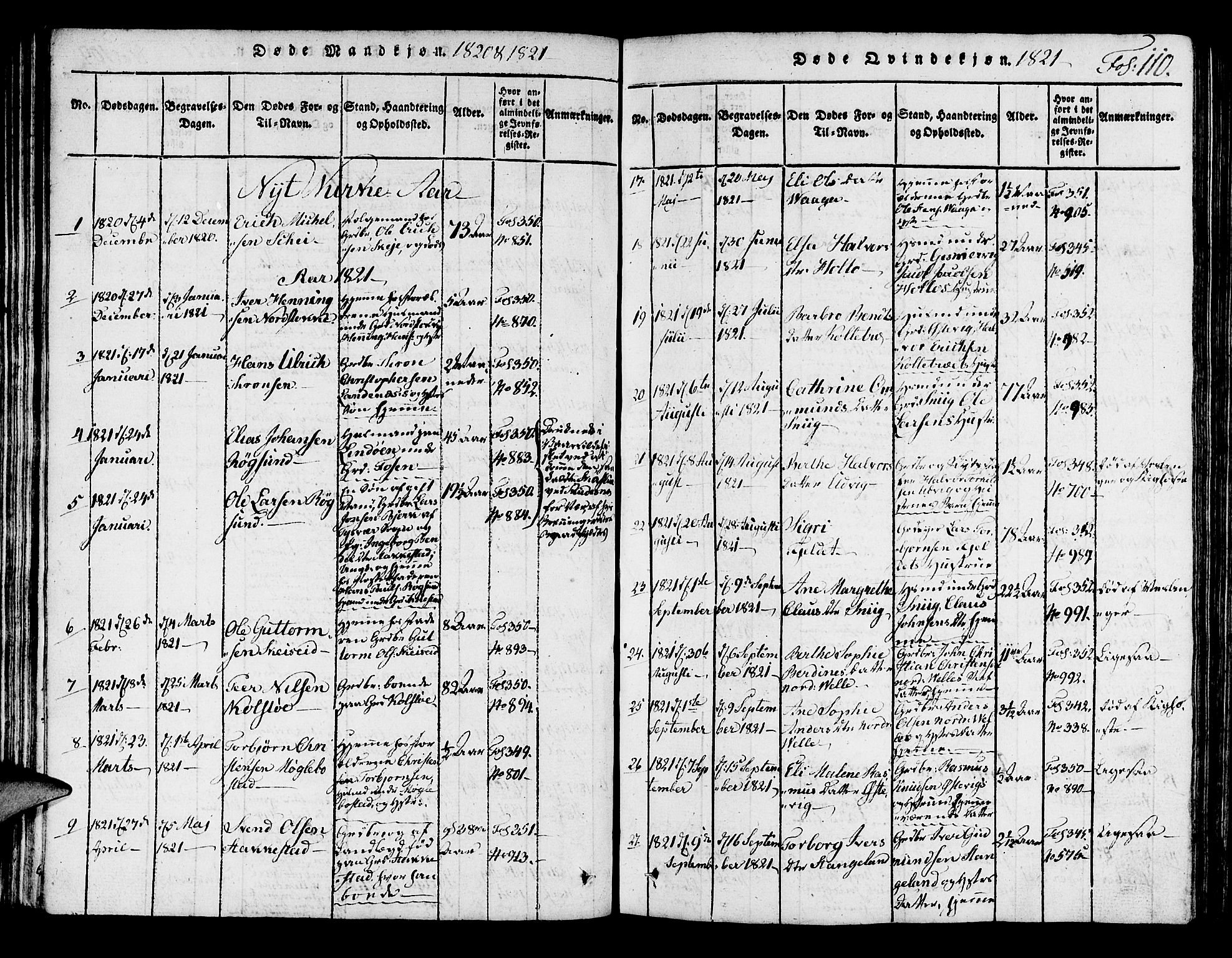 Avaldsnes sokneprestkontor, SAST/A -101851/H/Ha/Haa/L0004: Parish register (official) no. A 4, 1816-1825, p. 110