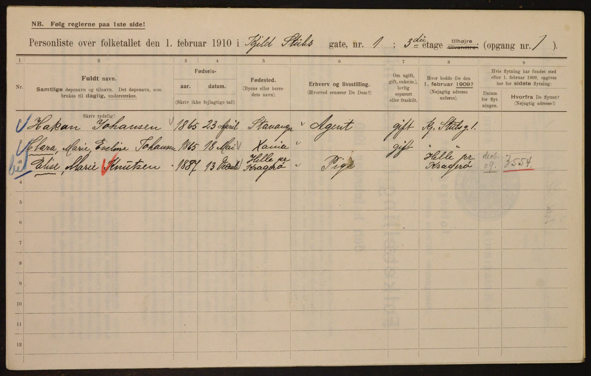 OBA, Municipal Census 1910 for Kristiania, 1910, p. 49816