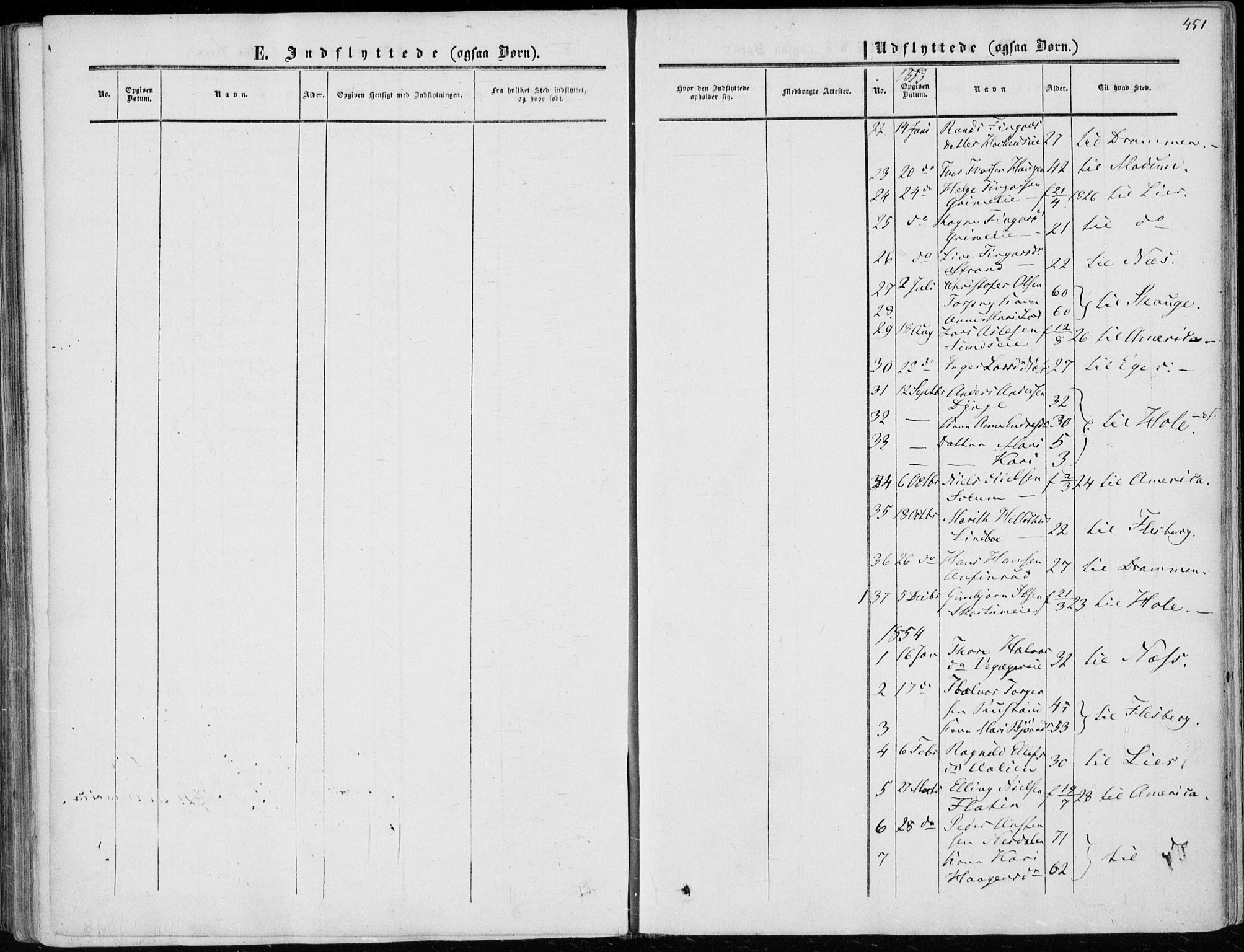 Sigdal kirkebøker, SAKO/A-245/F/Fa/L0008: Parish register (official) no. I 8, 1850-1859, p. 451
