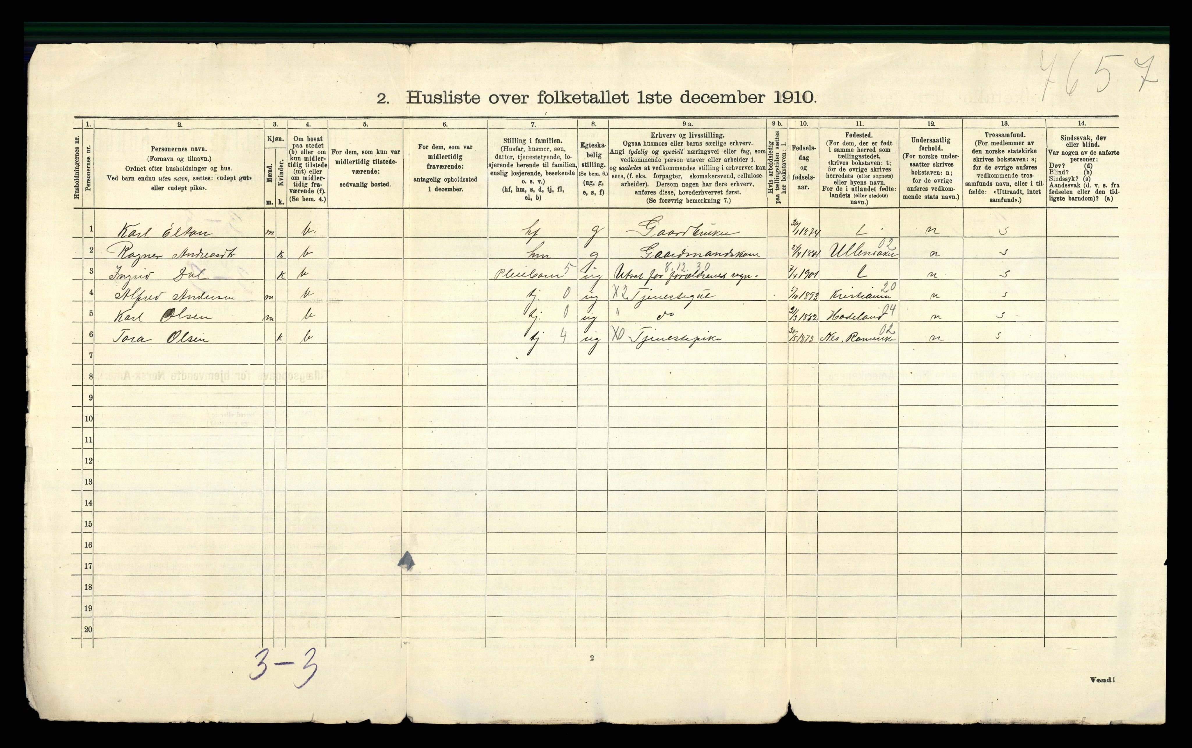 RA, 1910 census for Nannestad, 1910, p. 50