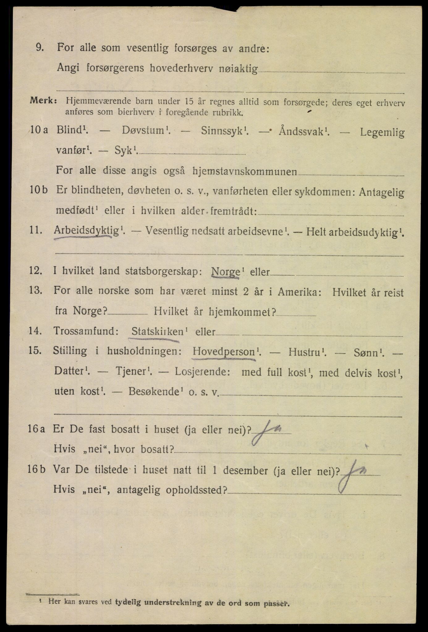 SAK, 1920 census for Arendal, 1920, p. 10787