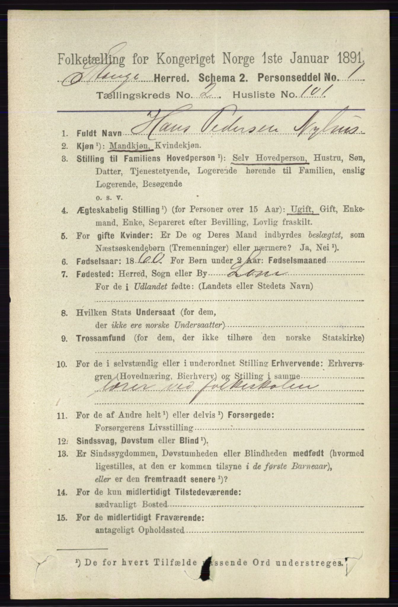 RA, 1891 census for 0417 Stange, 1891, p. 1528