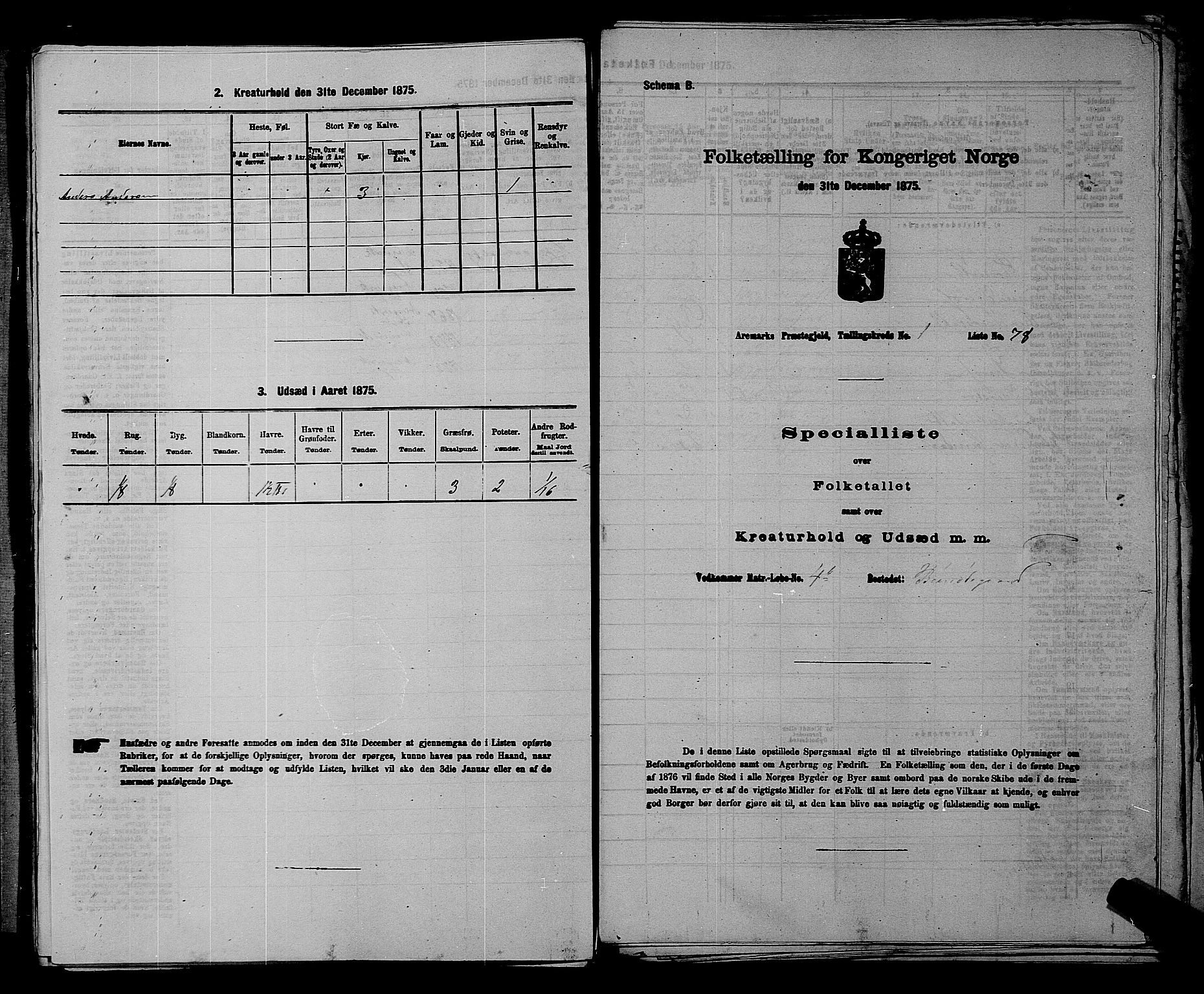 RA, 1875 census for 0118P Aremark, 1875, p. 66