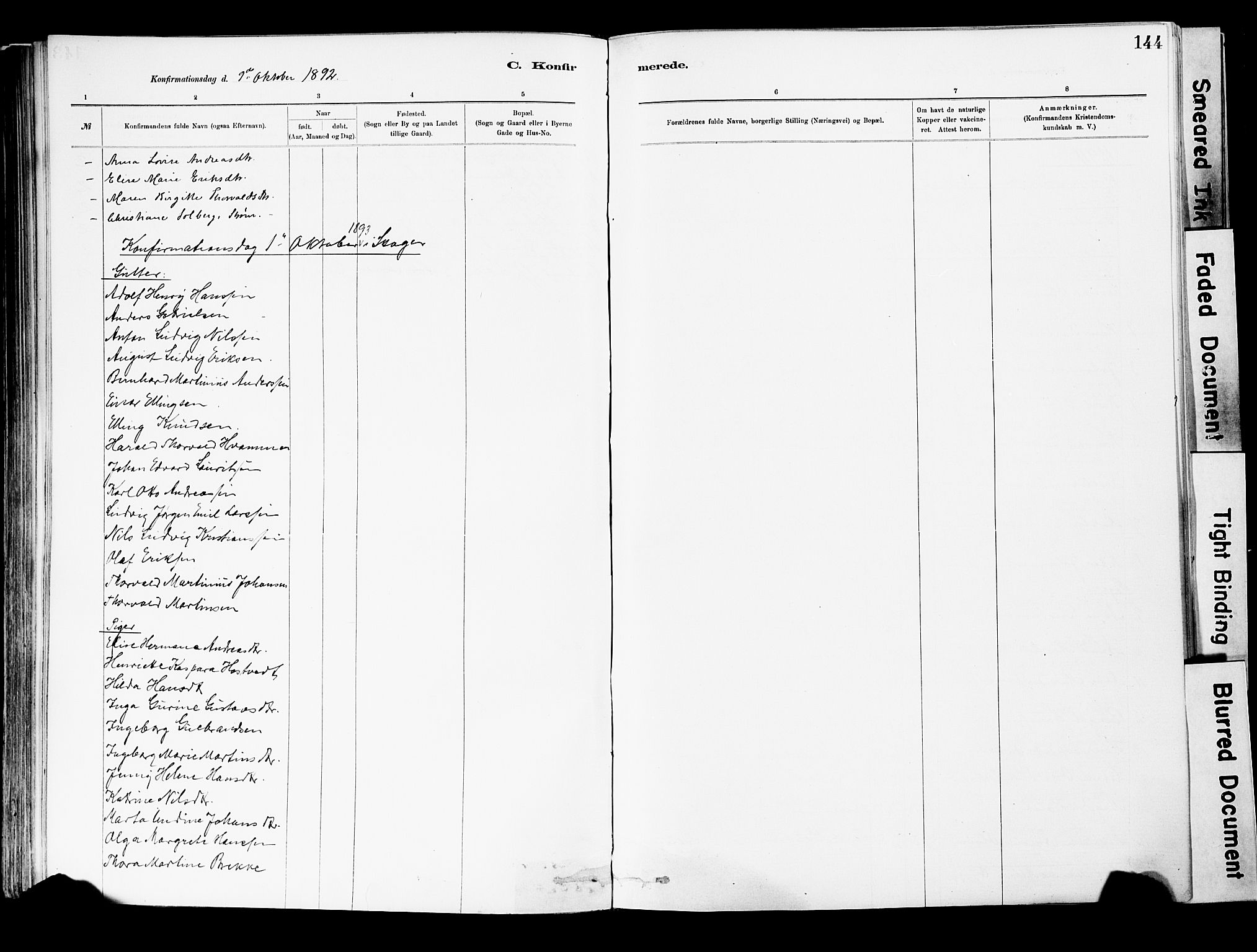 Strømsgodset kirkebøker, AV/SAKO-A-324/F/Fa/L0001: Parish register (official) no. 1, 1885-1909, p. 144