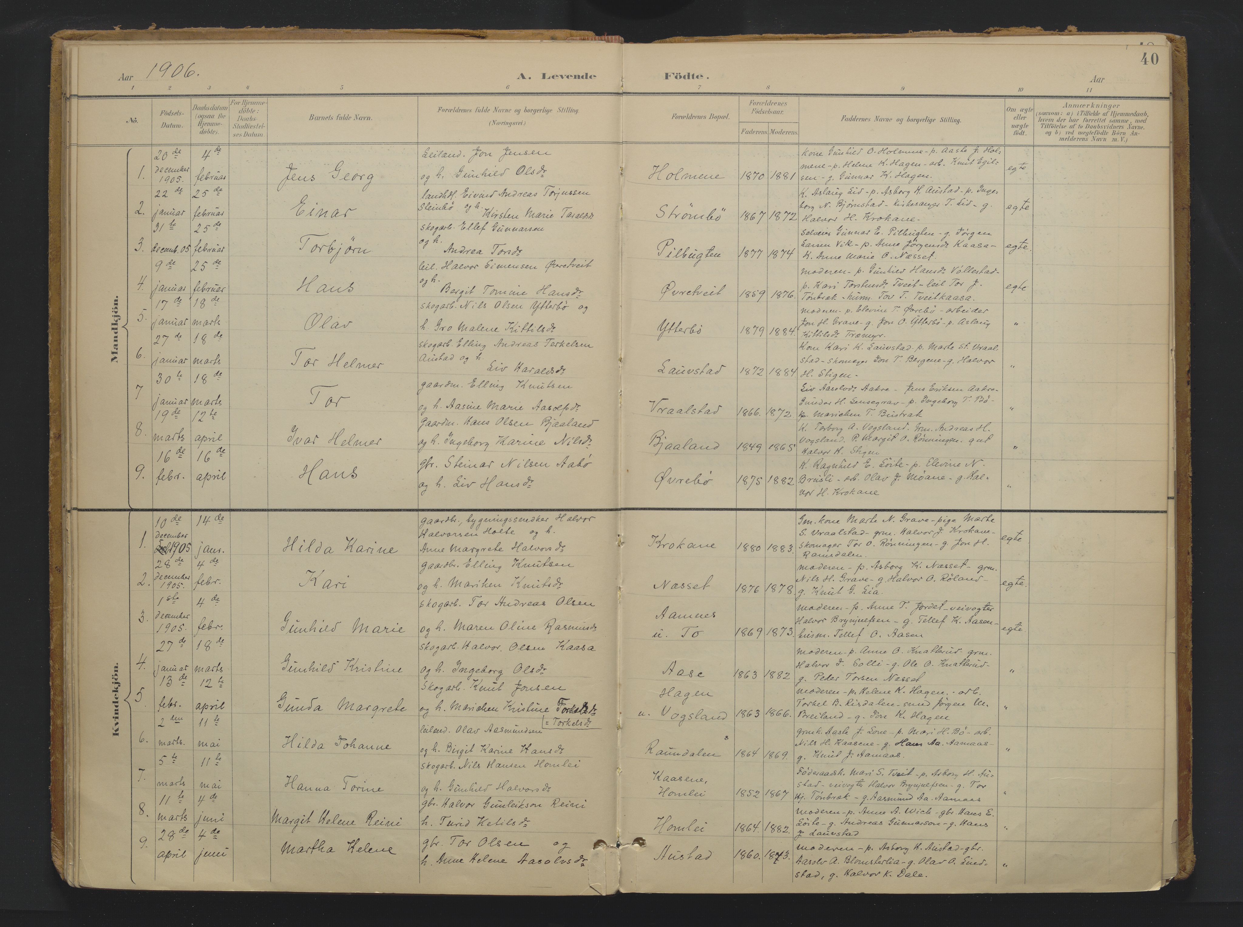 Drangedal kirkebøker, SAKO/A-258/F/Fa/L0013: Parish register (official) no. 13, 1895-1919, p. 40