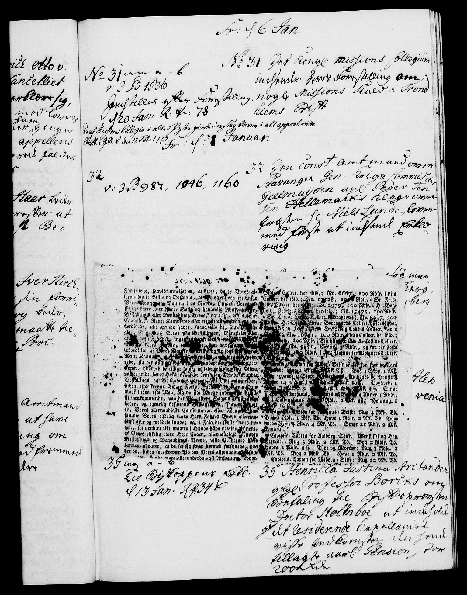Danske Kanselli 1572-1799, AV/RA-EA-3023/I/Ia/L0003: 3. departements journal, 1773