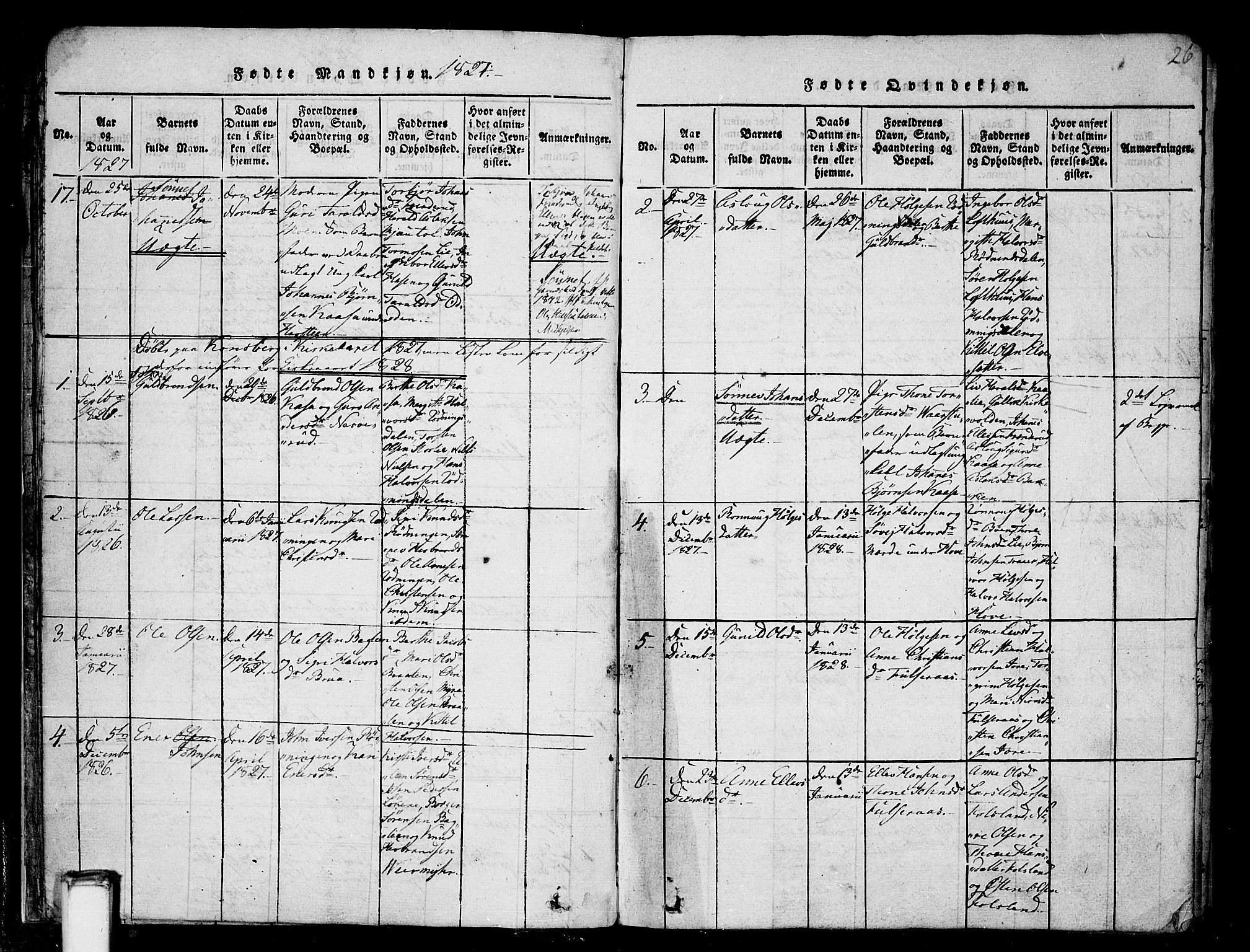 Gransherad kirkebøker, SAKO/A-267/F/Fa/L0001: Parish register (official) no. I 1, 1815-1843, p. 26