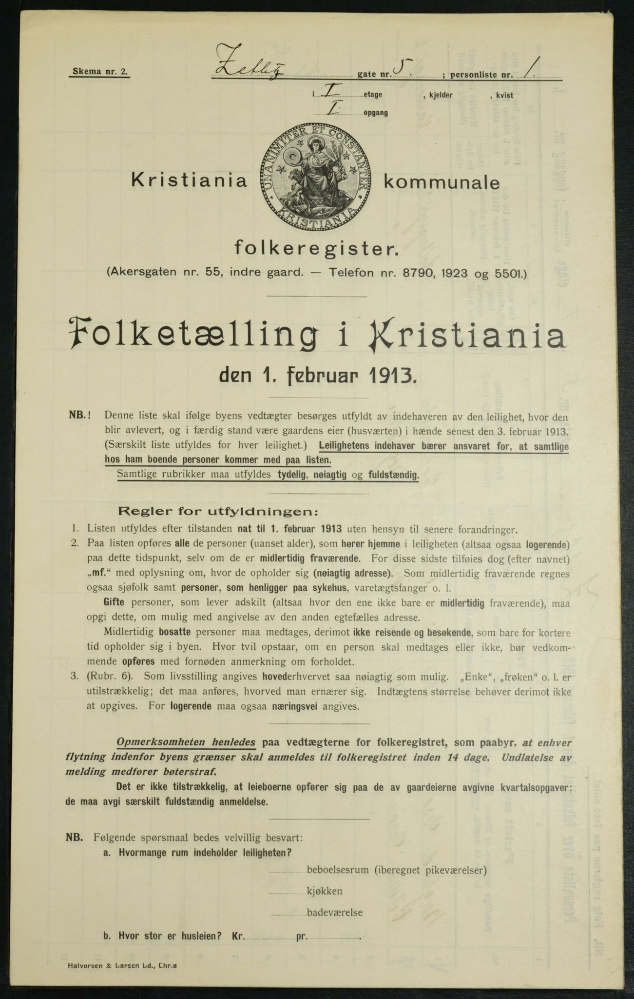 OBA, Municipal Census 1913 for Kristiania, 1913, p. 128593