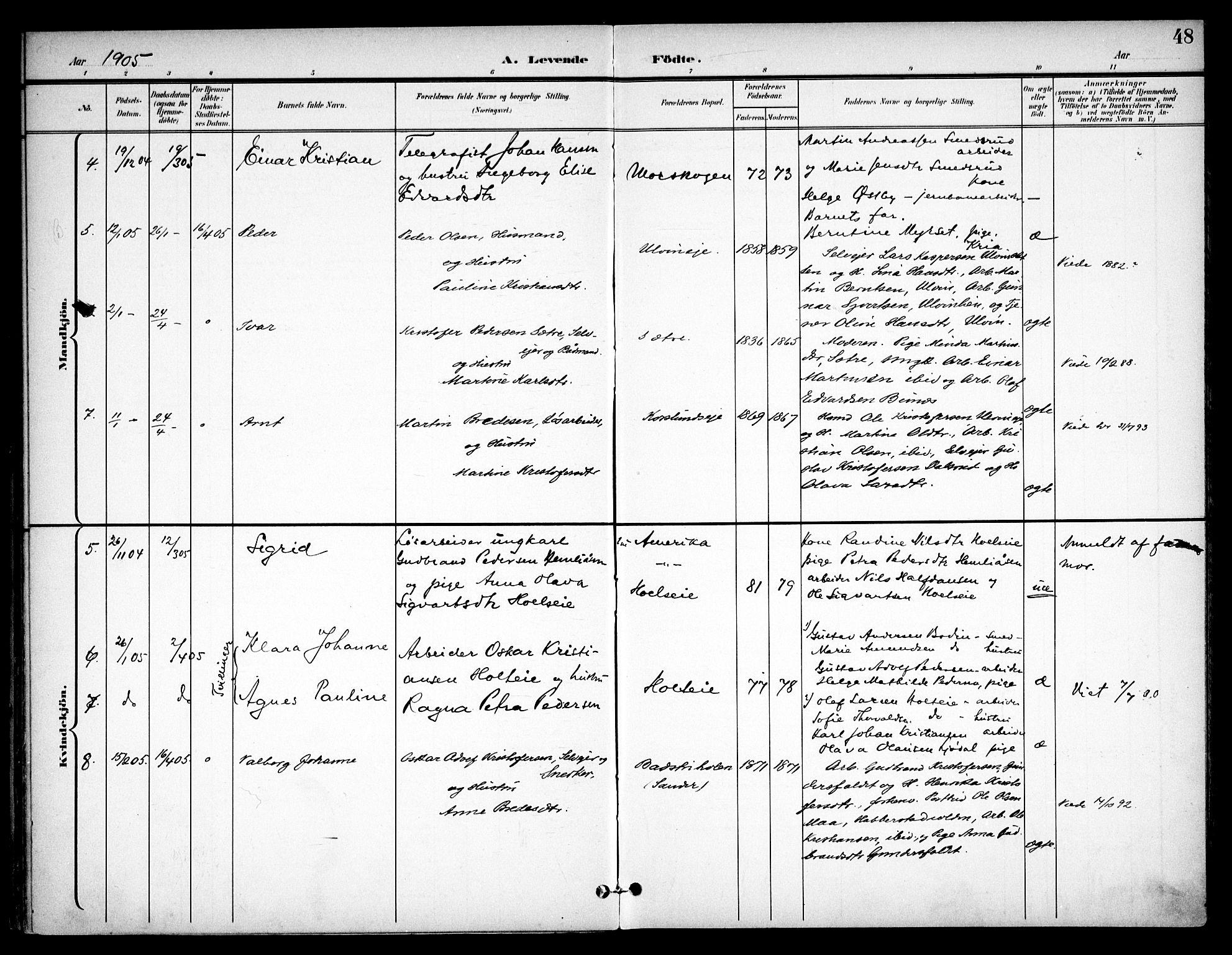 Eidsvoll prestekontor Kirkebøker, AV/SAO-A-10888/F/Fb/L0002: Parish register (official) no. II 2, 1897-1907, p. 48