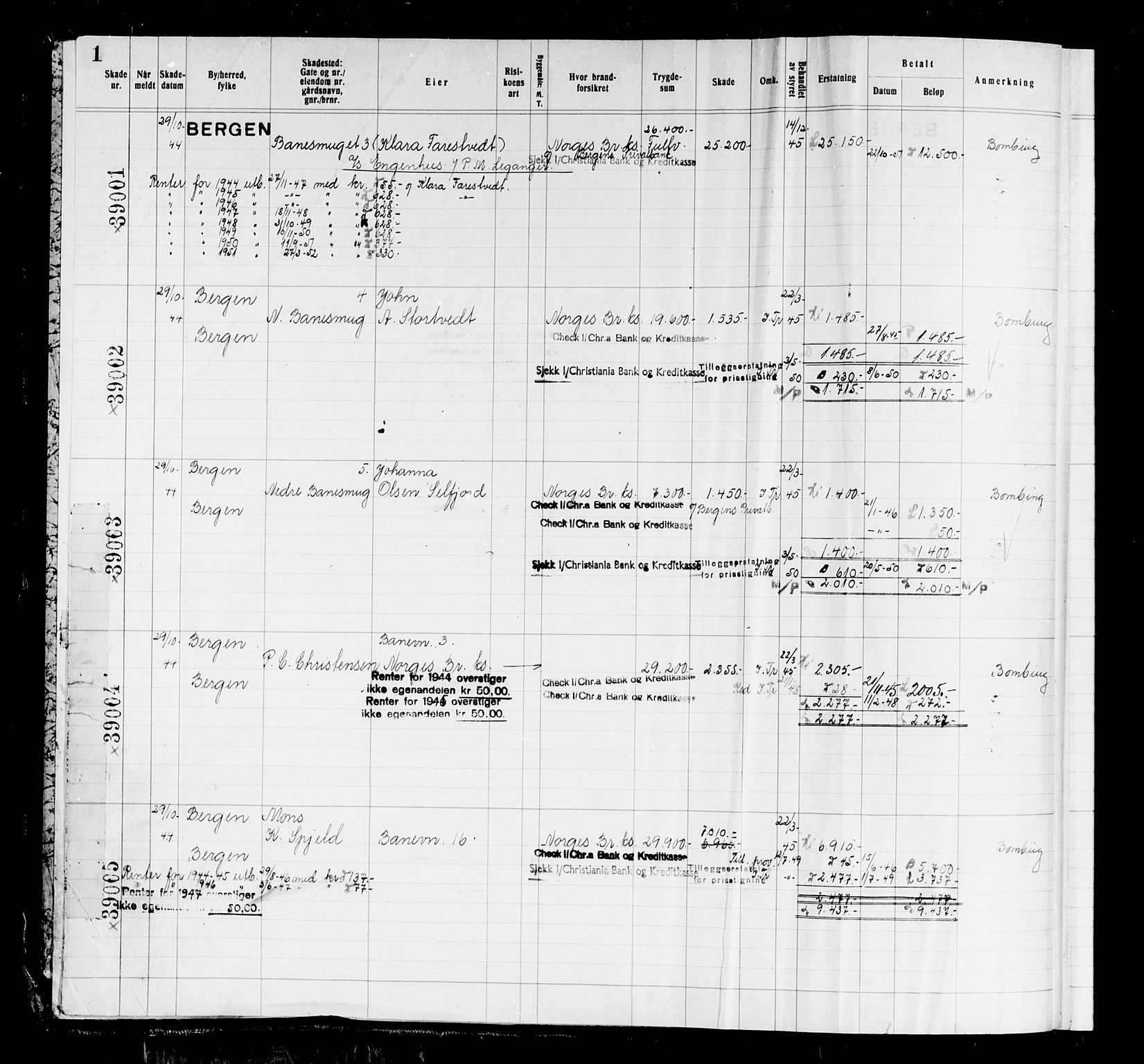 Krigsskadetrygdene for bygninger og løsøre, AV/RA-S-1548/V/L0037: Bygning, branntrygdet., 1940-1945, p. 1