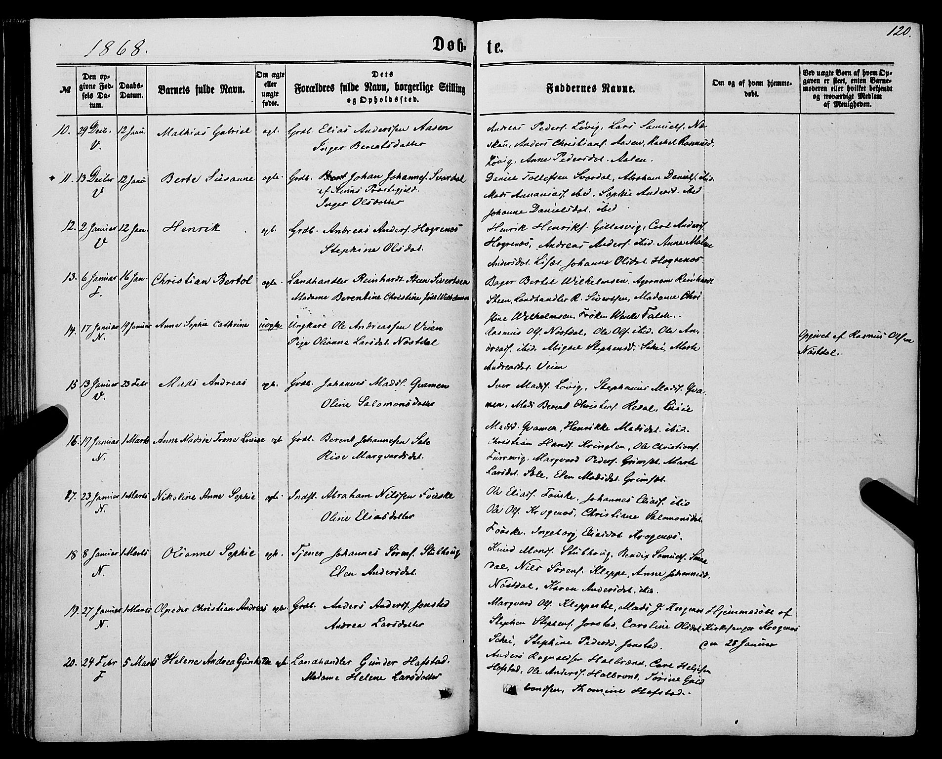 Førde sokneprestembete, AV/SAB-A-79901/H/Haa/Haaa/L0009: Parish register (official) no. A 9, 1861-1877, p. 120