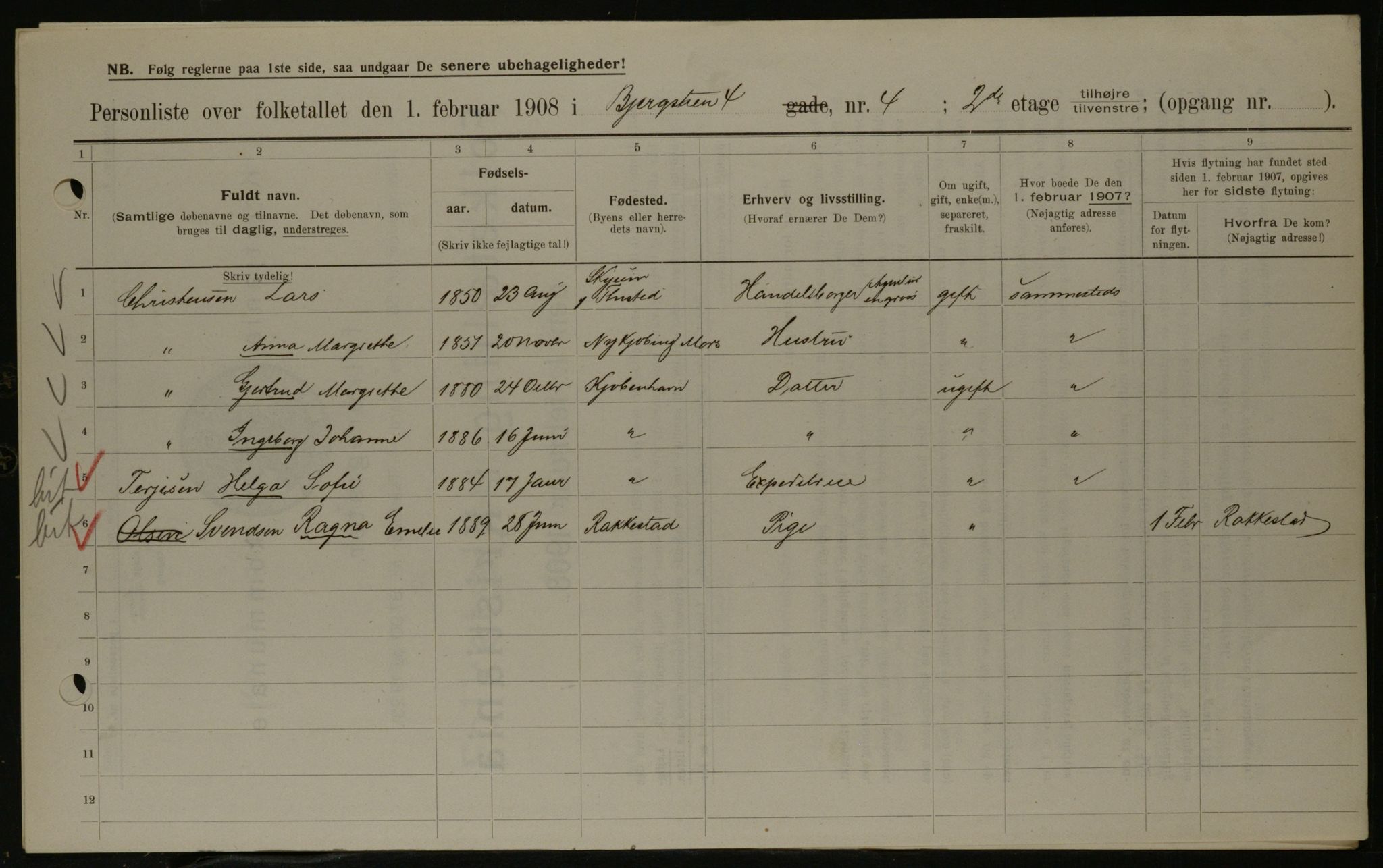 OBA, Municipal Census 1908 for Kristiania, 1908, p. 4351