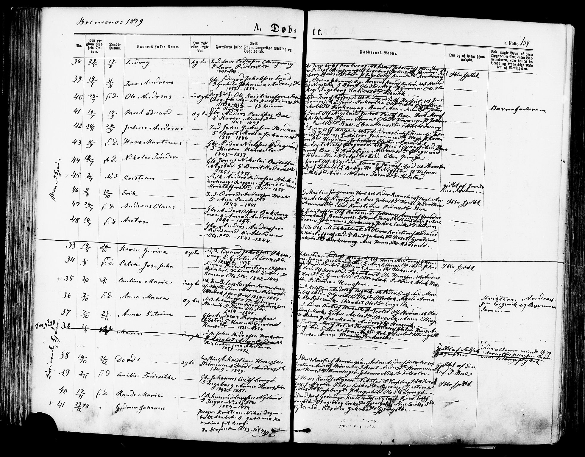 Ministerialprotokoller, klokkerbøker og fødselsregistre - Møre og Romsdal, SAT/A-1454/568/L0806: Parish register (official) no. 568A12 /3, 1878-1884, p. 139