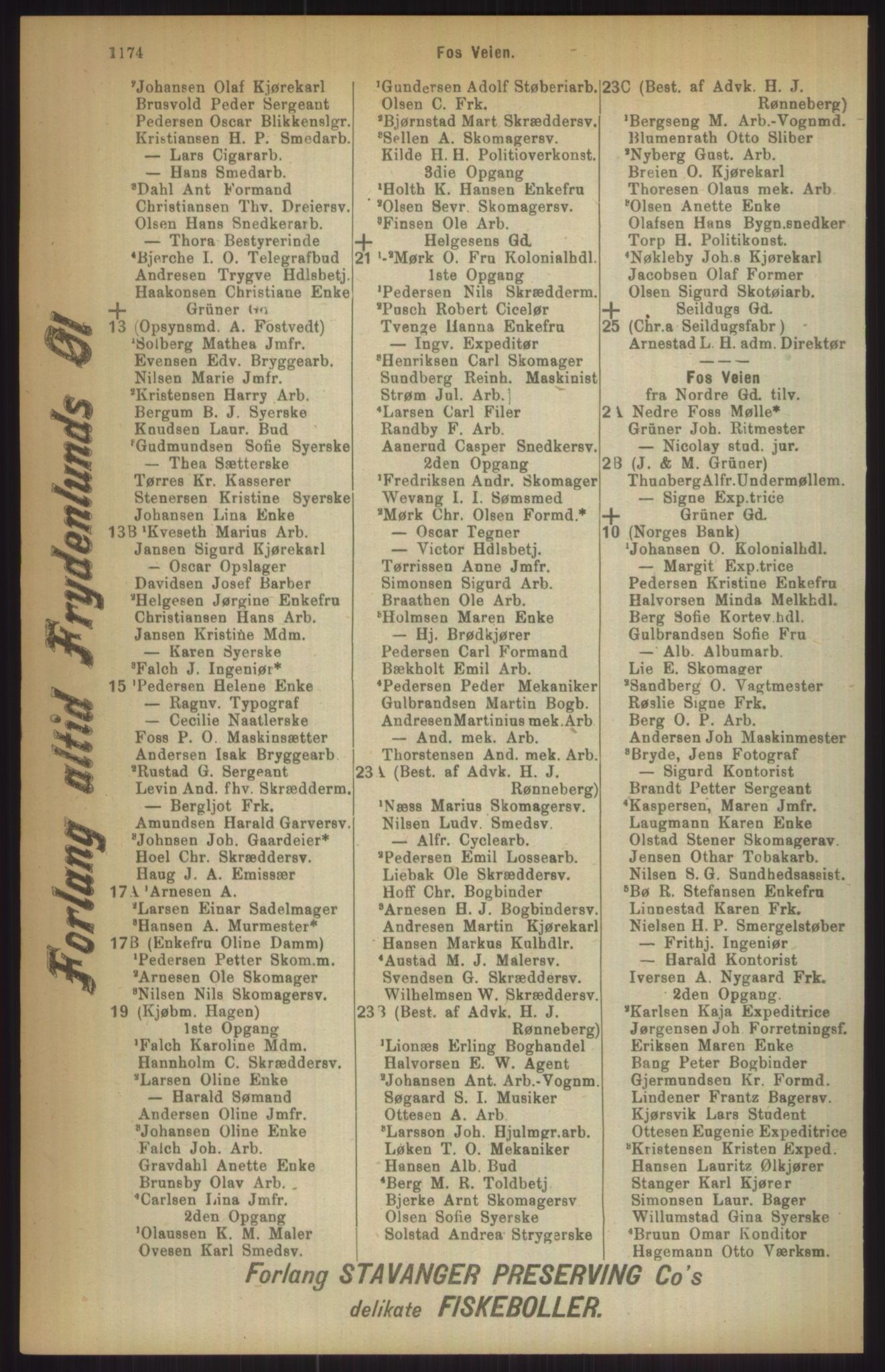 Kristiania/Oslo adressebok, PUBL/-, 1911, p. 1174