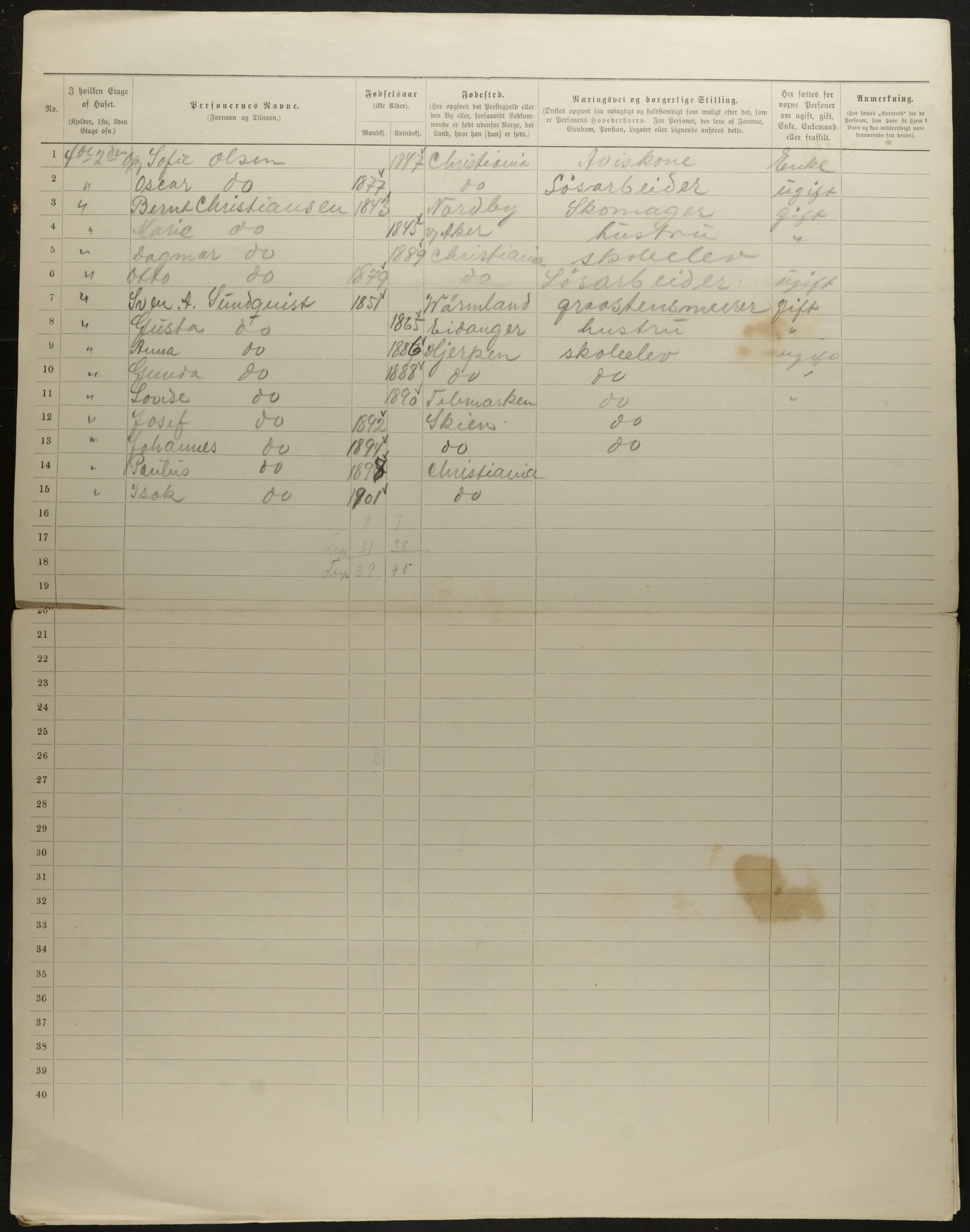 OBA, Municipal Census 1901 for Kristiania, 1901, p. 8472