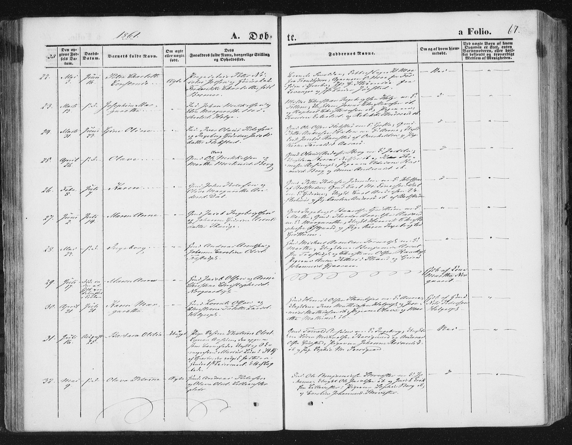 Ministerialprotokoller, klokkerbøker og fødselsregistre - Nord-Trøndelag, AV/SAT-A-1458/746/L0447: Parish register (official) no. 746A06, 1860-1877, p. 67