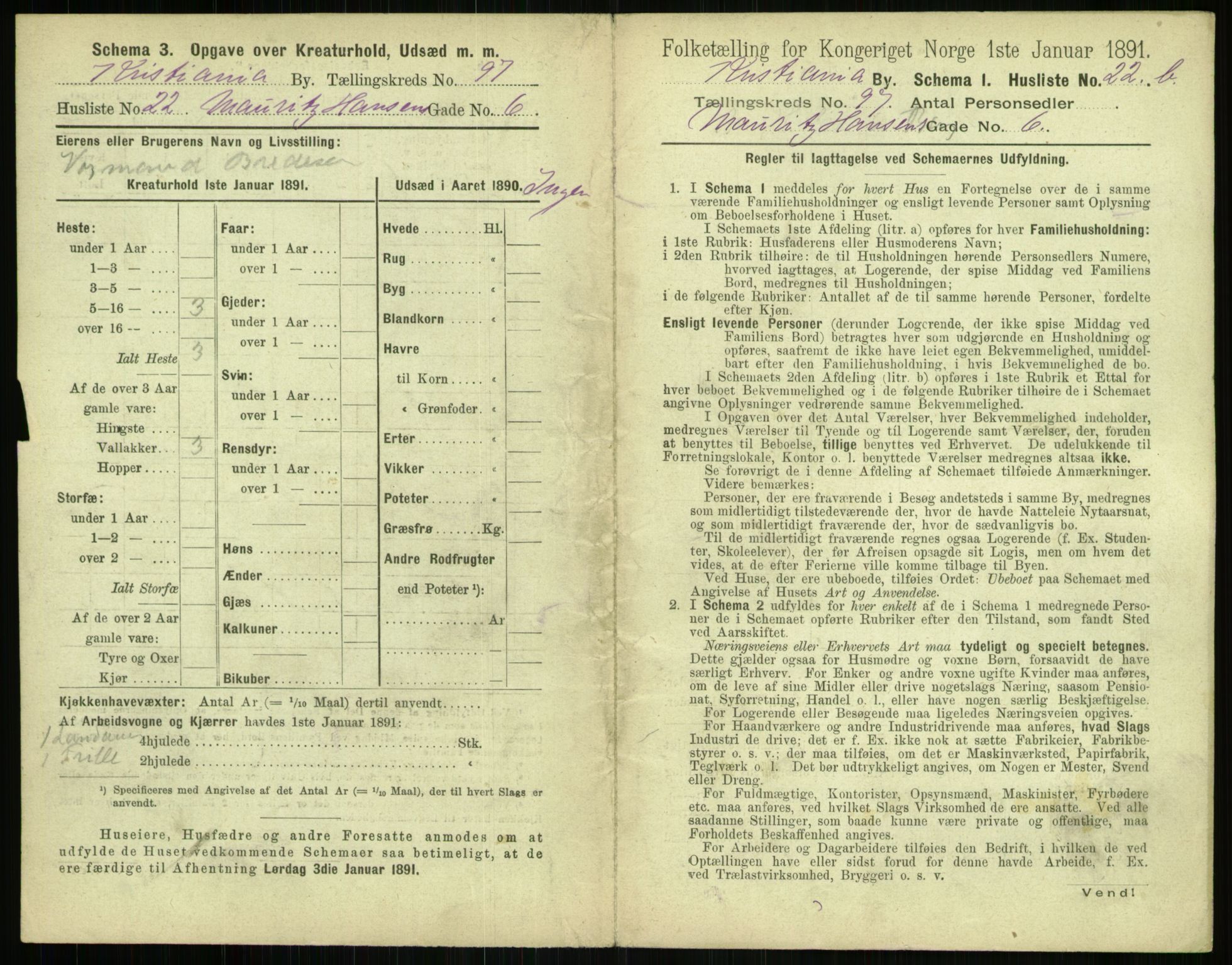 RA, 1891 census for 0301 Kristiania, 1891, p. 46876