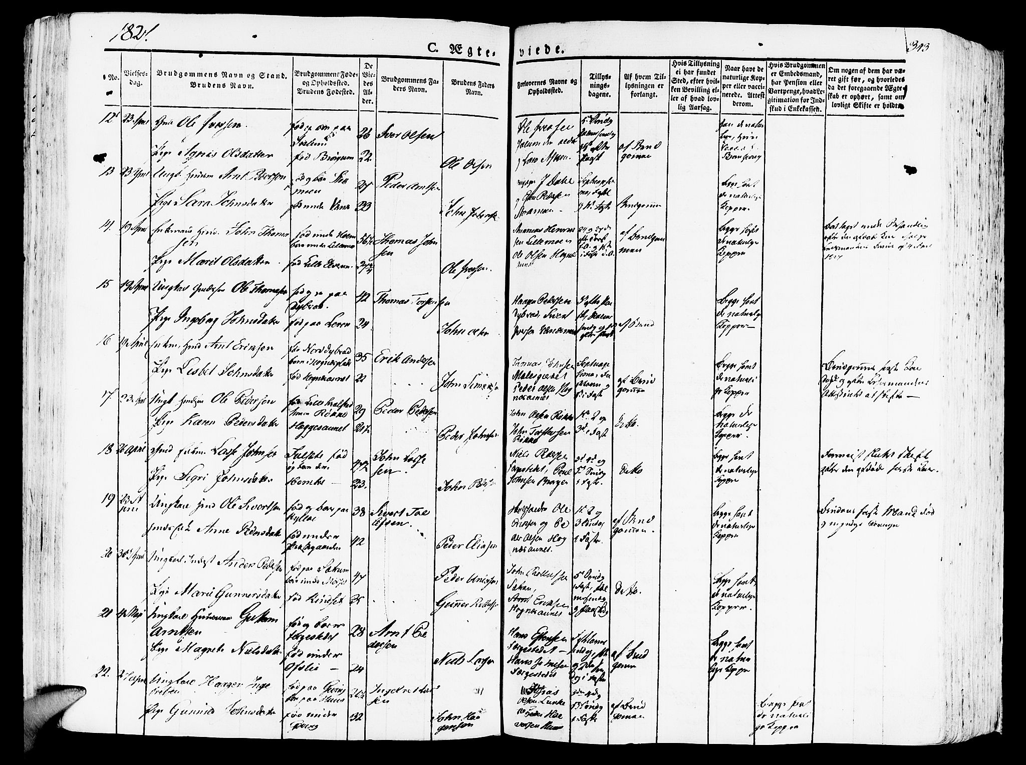 Ministerialprotokoller, klokkerbøker og fødselsregistre - Nord-Trøndelag, SAT/A-1458/709/L0070: Parish register (official) no. 709A10, 1820-1832, p. 343