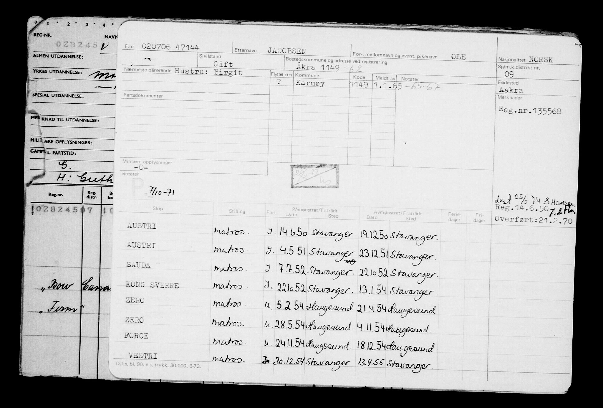 Direktoratet for sjømenn, AV/RA-S-3545/G/Gb/L0066: Hovedkort, 1906, p. 23