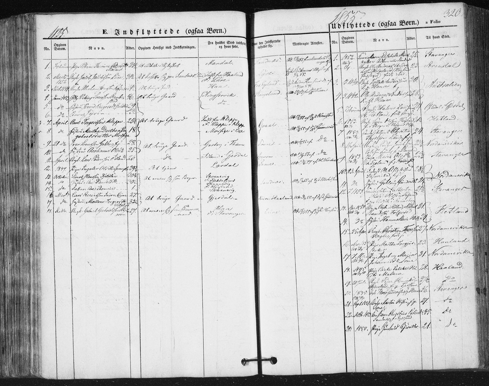 Høyland sokneprestkontor, SAST/A-101799/001/30BA/L0008: Parish register (official) no. A 8, 1841-1856, p. 320