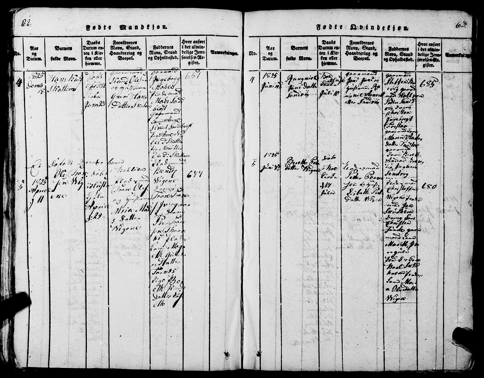 Ministerialprotokoller, klokkerbøker og fødselsregistre - Møre og Romsdal, SAT/A-1454/567/L0781: Parish register (copy) no. 567C01, 1818-1845, p. 62-63