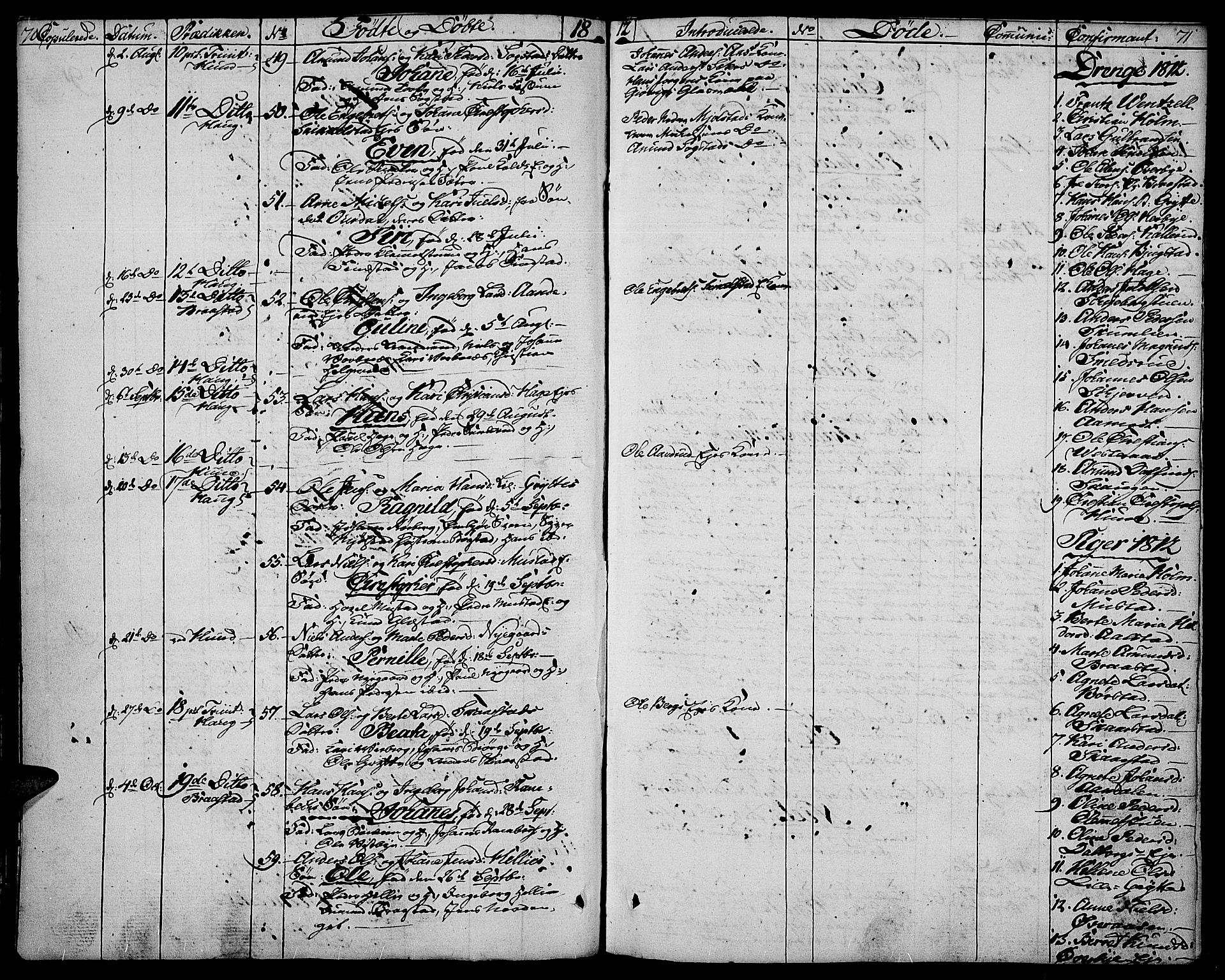 Vardal prestekontor, AV/SAH-PREST-100/H/Ha/Haa/L0003: Parish register (official) no. 3, 1808-1814, p. 70-71