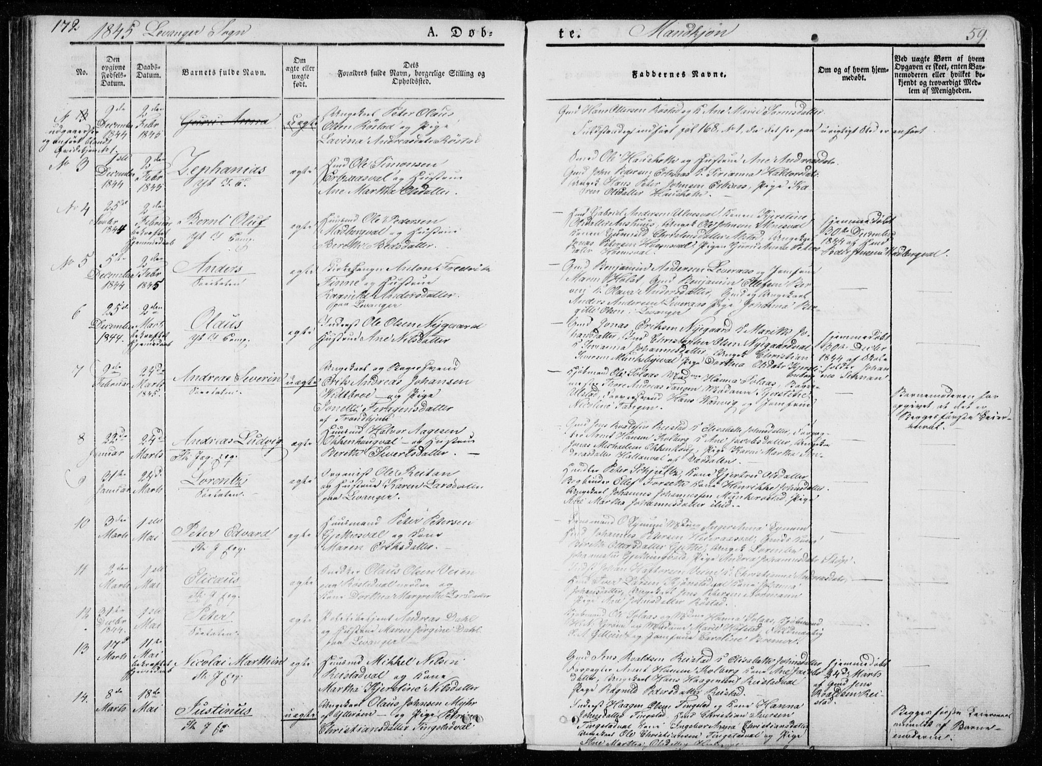 Ministerialprotokoller, klokkerbøker og fødselsregistre - Nord-Trøndelag, AV/SAT-A-1458/720/L0183: Parish register (official) no. 720A01, 1836-1855, p. 59