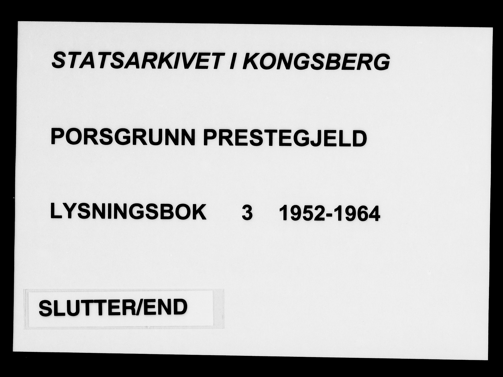 Porsgrunn kirkebøker , SAKO/A-104/H/Ha/L0003: Banns register no. 3, 1952-1964