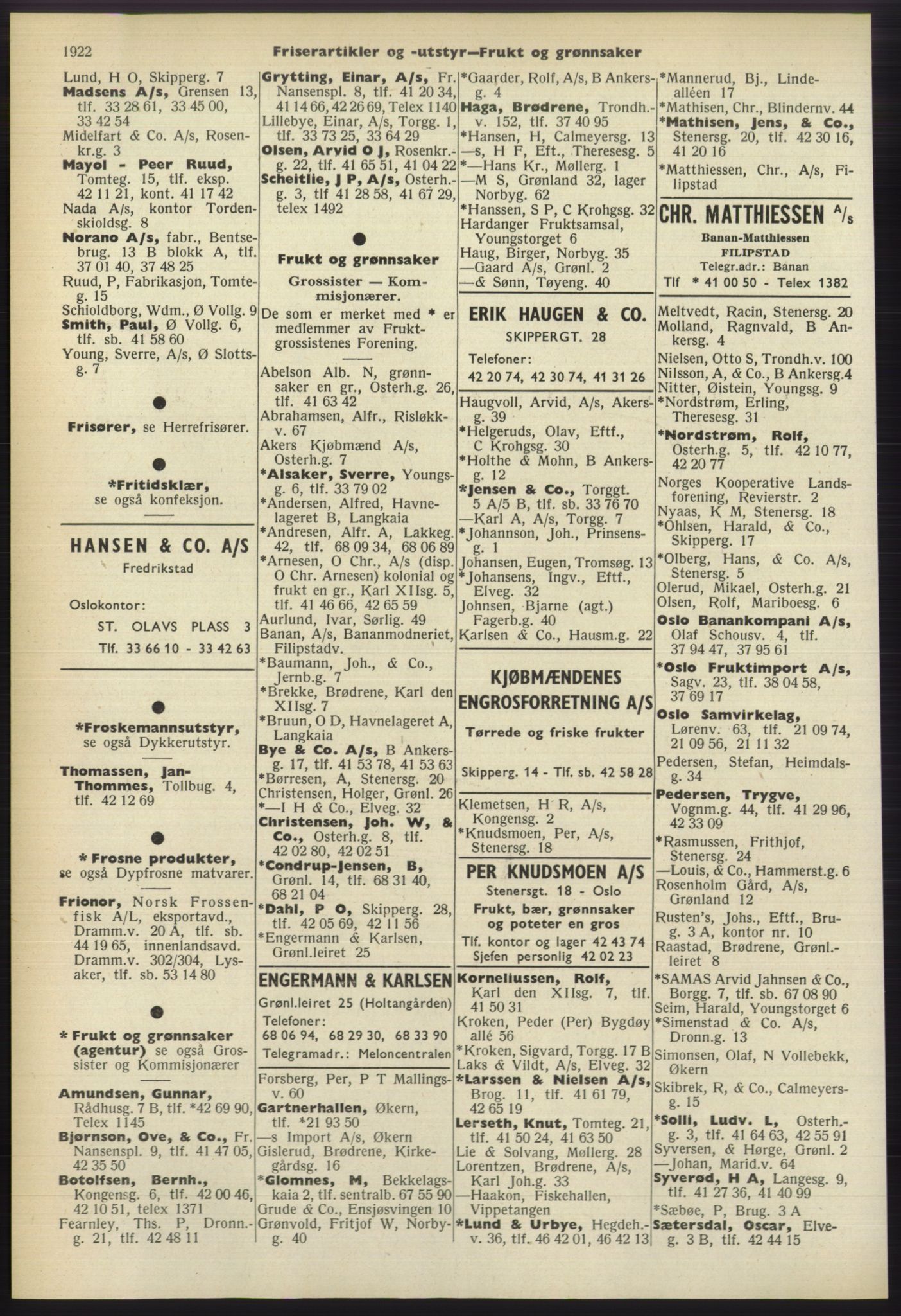 Kristiania/Oslo adressebok, PUBL/-, 1960-1961, p. 1922