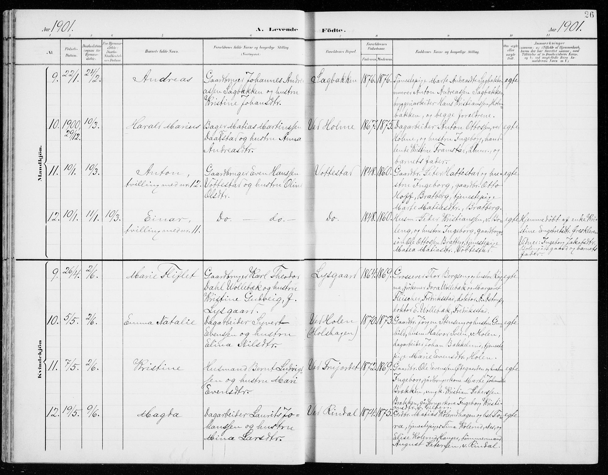 Fåberg prestekontor, AV/SAH-PREST-086/H/Ha/Haa/L0011: Parish register (official) no. 11, 1899-1913, p. 26